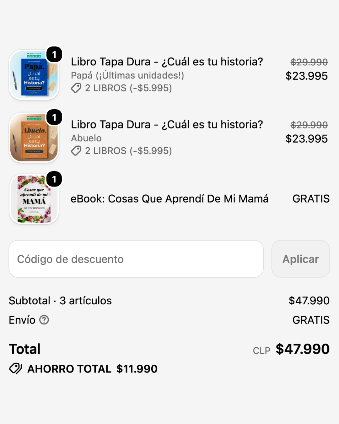 MamáMía Chile Facebook ad: Ahorra $11.990