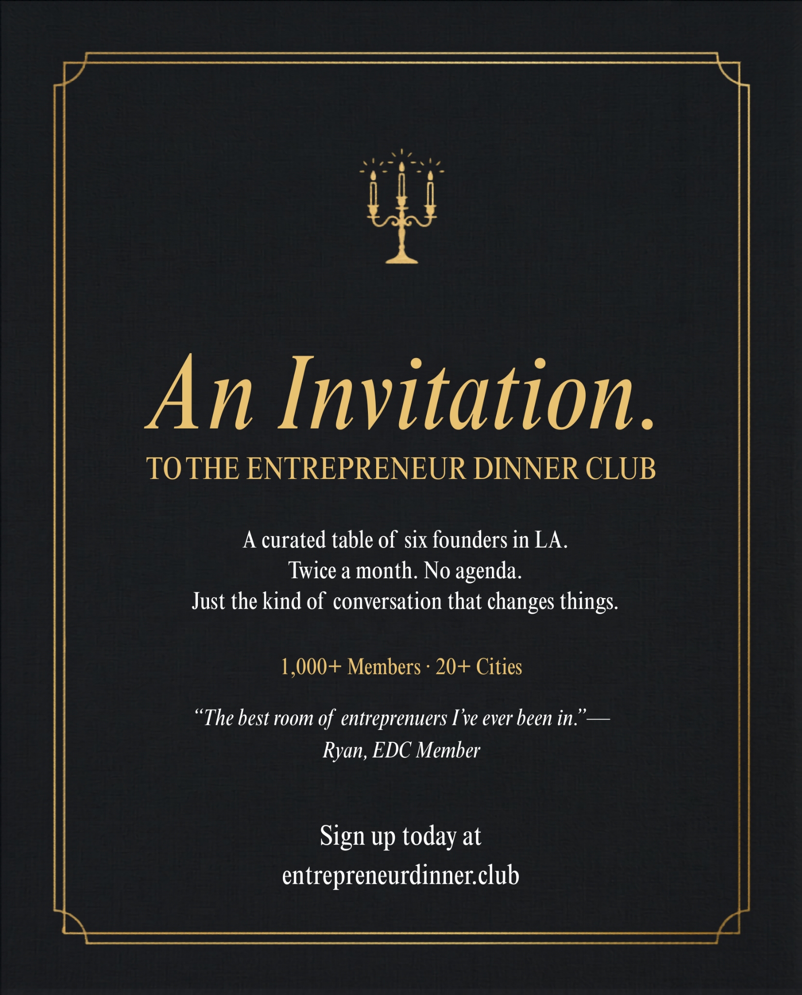 Entrepreneur Dinner Club Facebook ad
