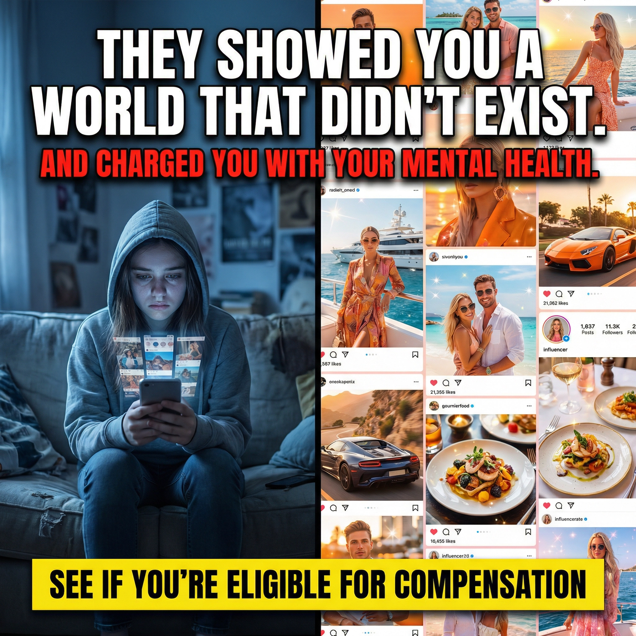 Social Media Addiction Facebook ad: Used Social Media 3+ Hours a Day as a Kid?