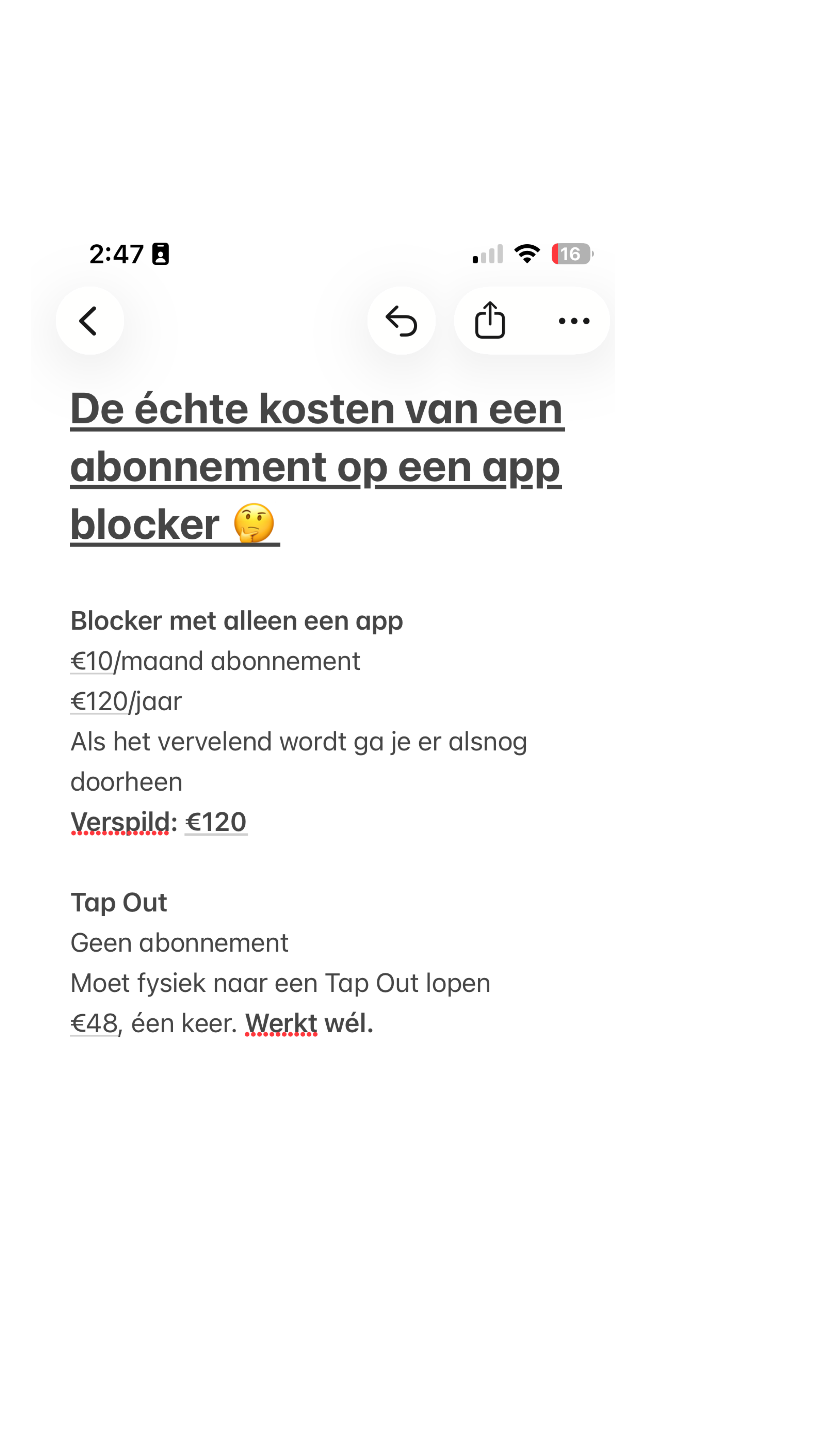Tap Out Facebook ad