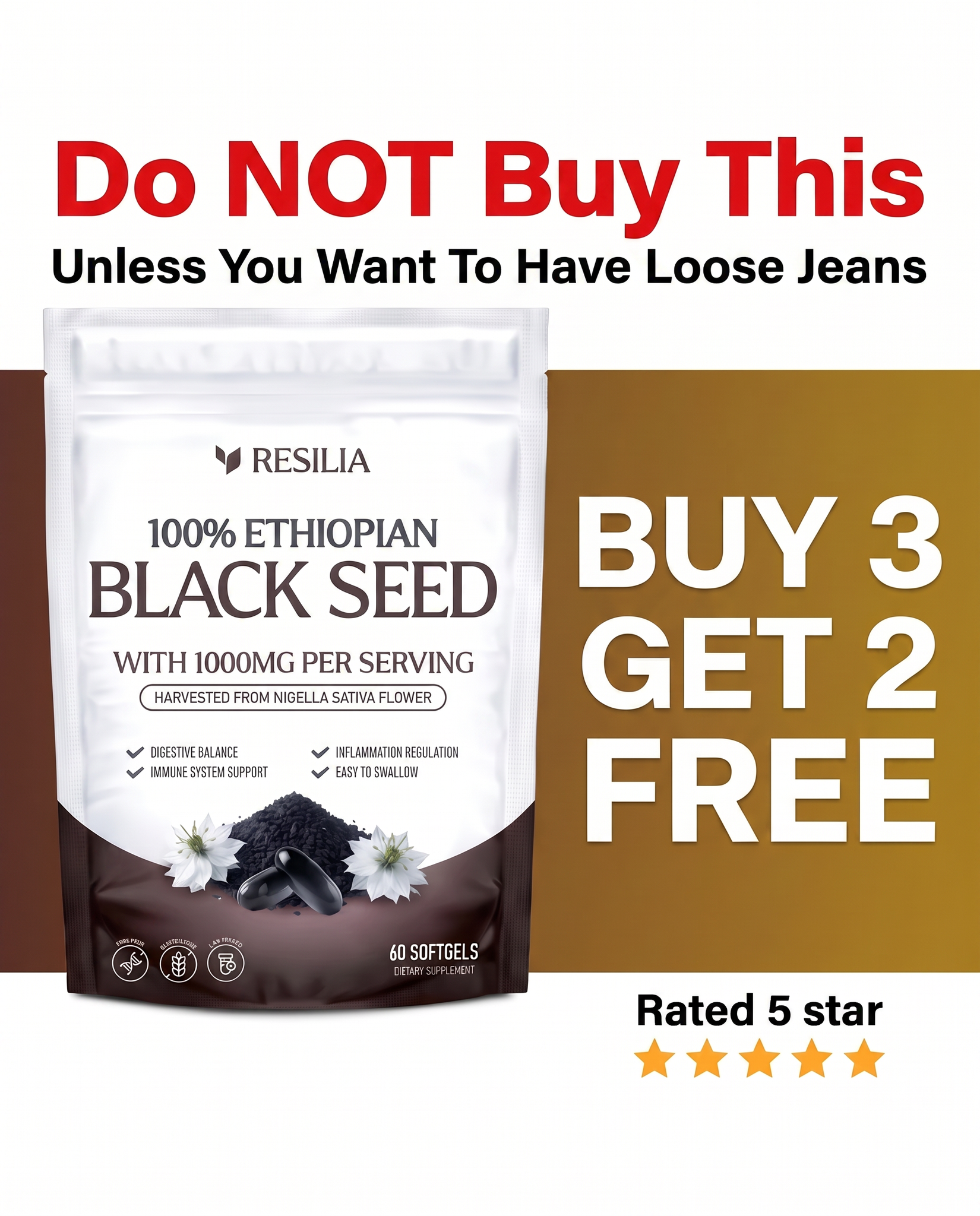 Calm Gut Daily Facebook ad: Explore the Power of Ethiopian Black Seed Oil Today!