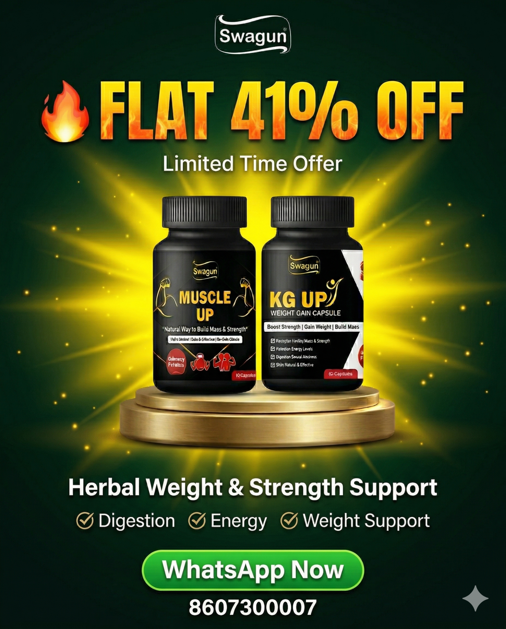 Swagun Ayurveda Facebook ad: Build Strength Naturally