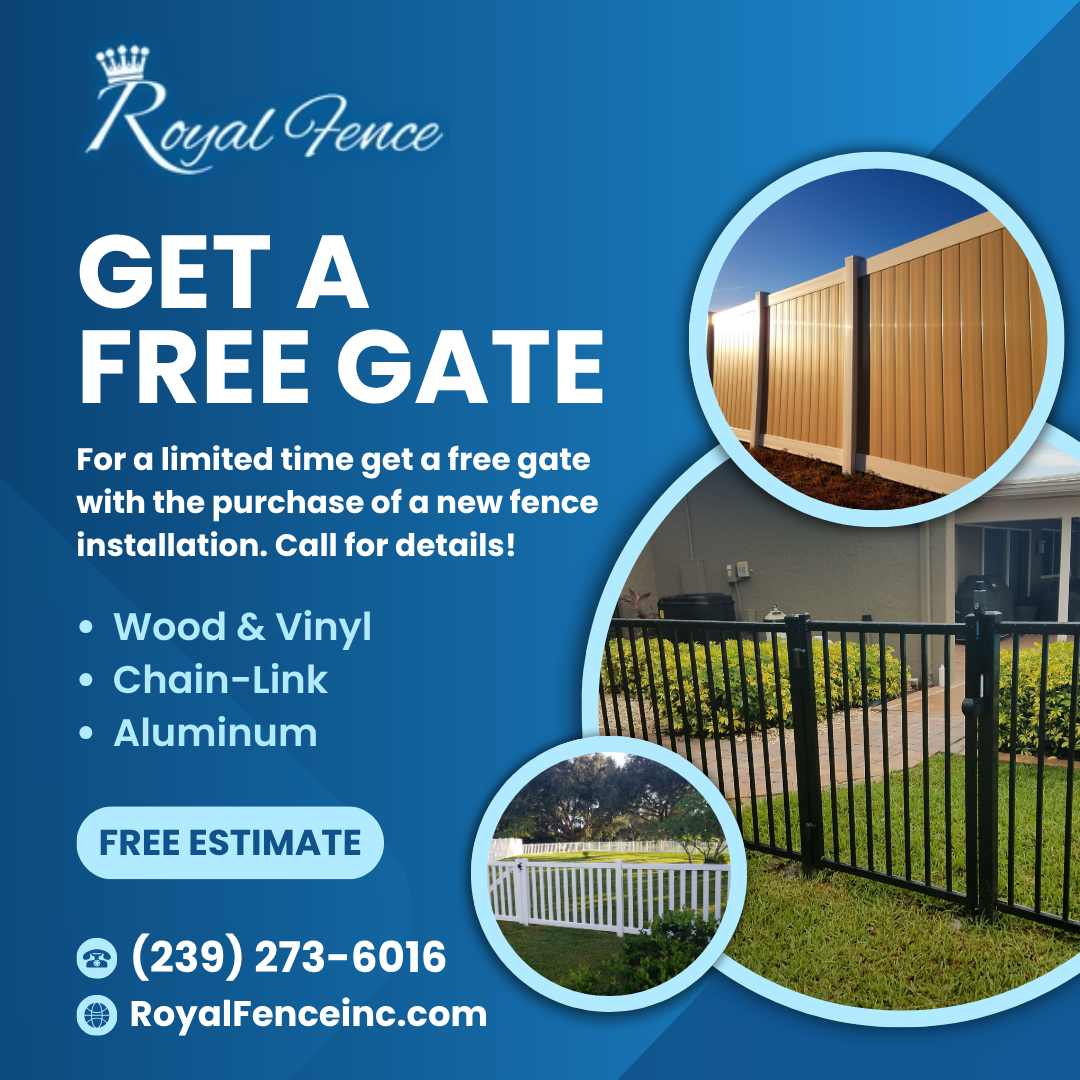 Royal Fence Inc. Facebook ad: Get a FREE Gate