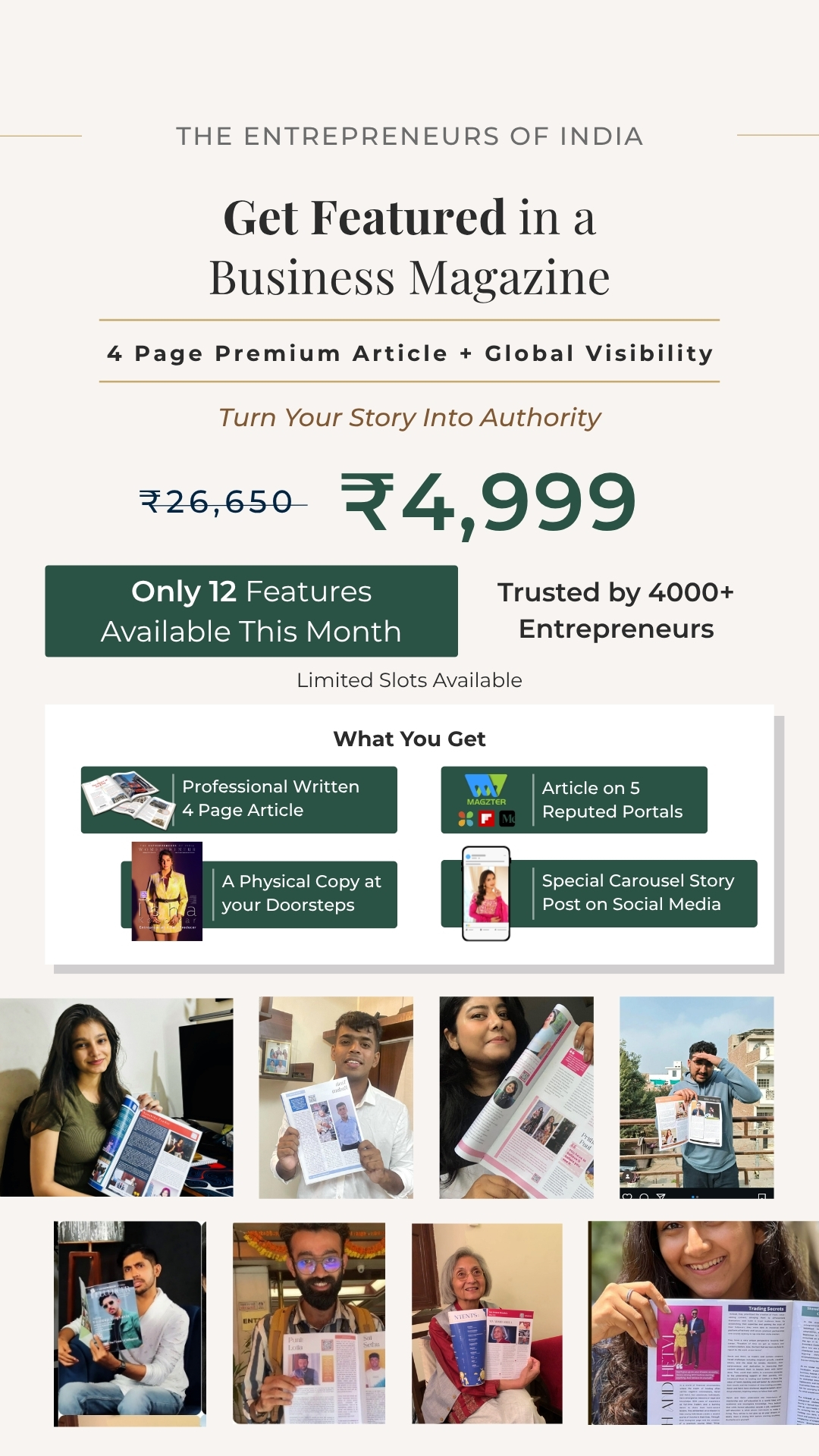 The Entrepreneurs of India Facebook ad from Mar 24, 2026