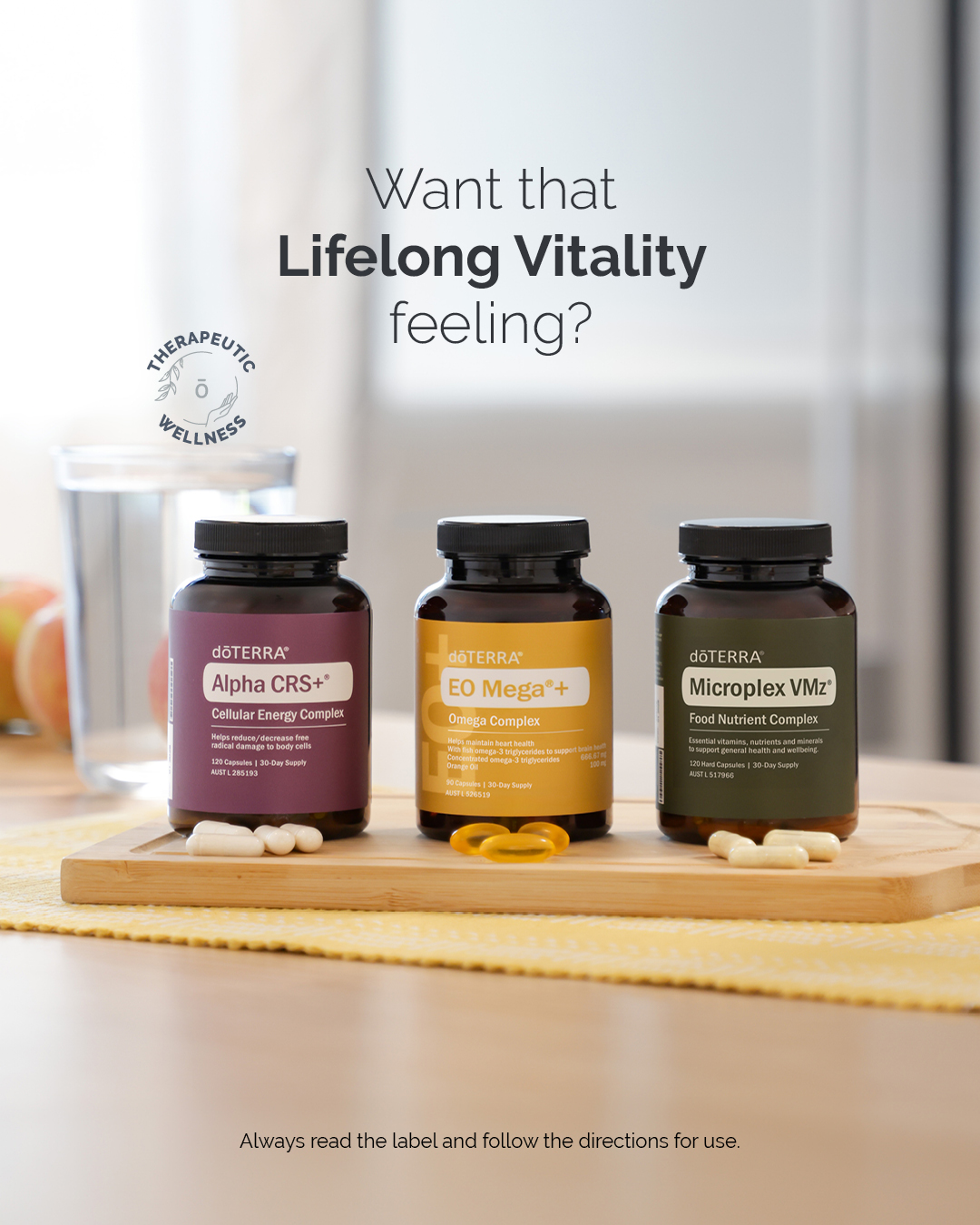 doTERRA Essential Oils Australia Facebook ad: Get the Lifelong Vitality Feeling