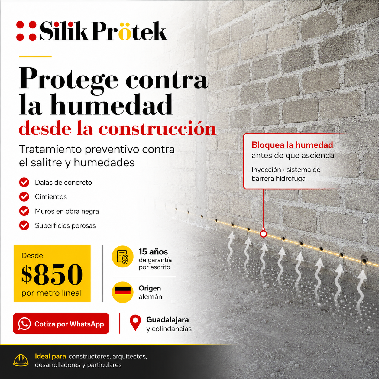 Silik Prötek Facebook ad: Protege tu obra desde la cimentación