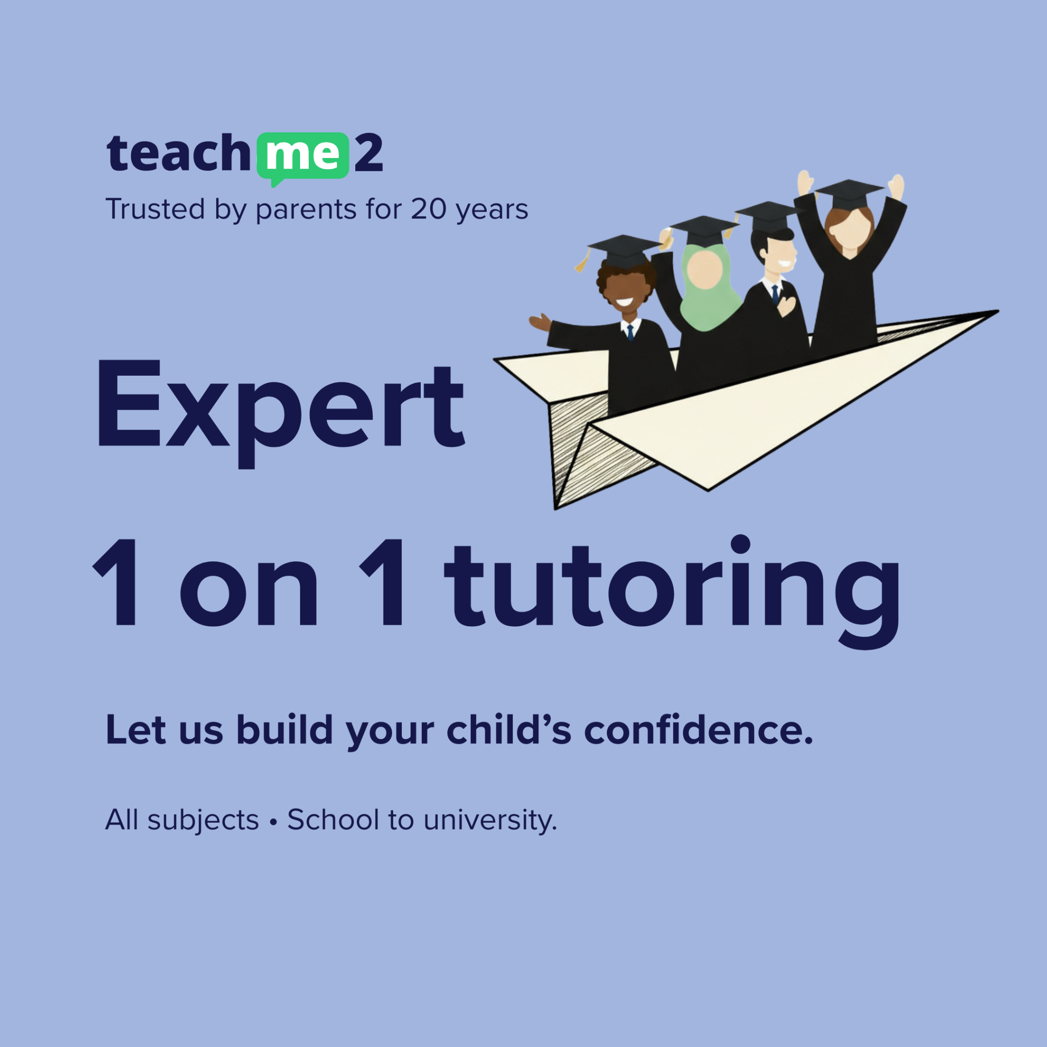 Teach Me 2 Facebook ad: Set your child up for success