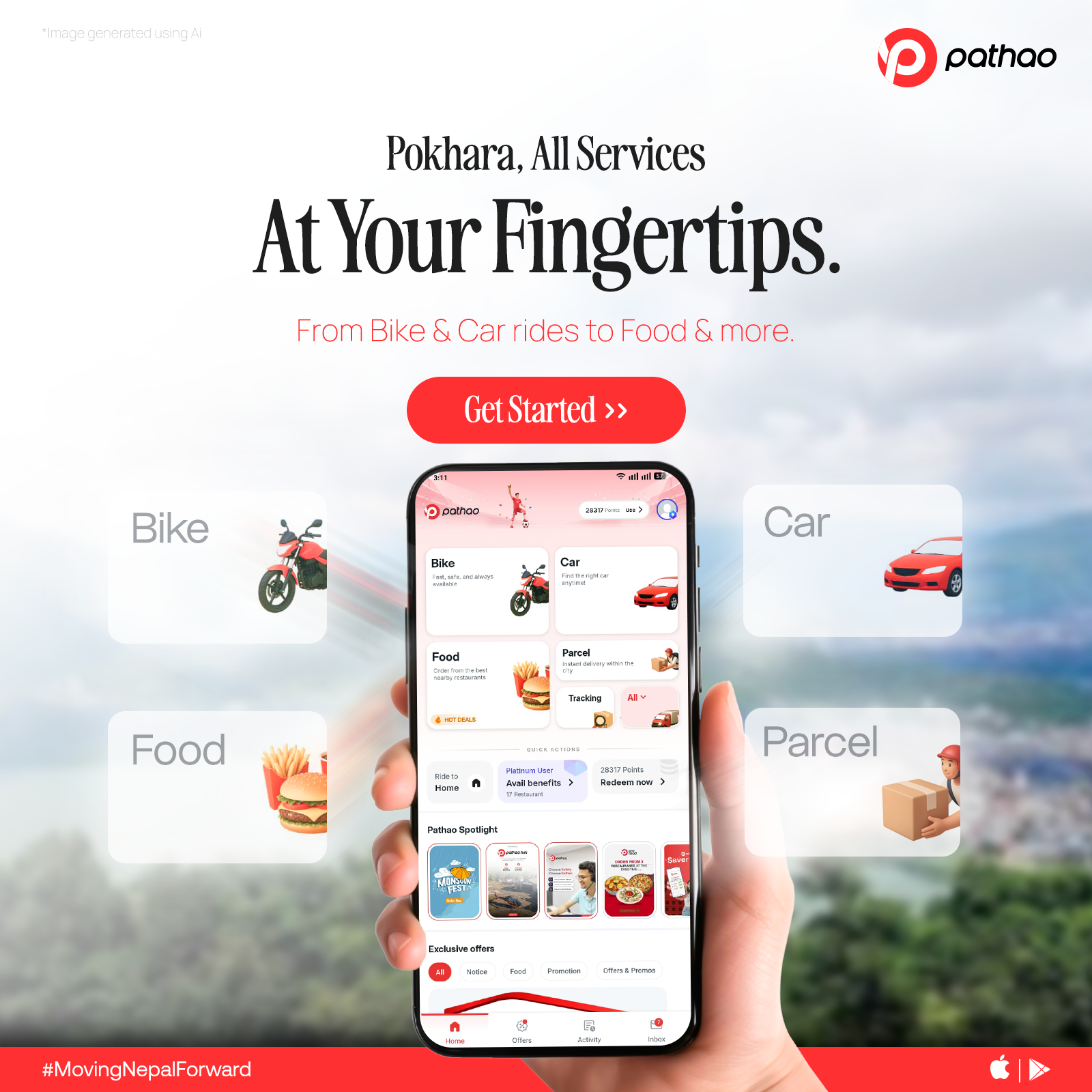 Pathao Facebook ad: All Services at Your Fingertips in Pokhara