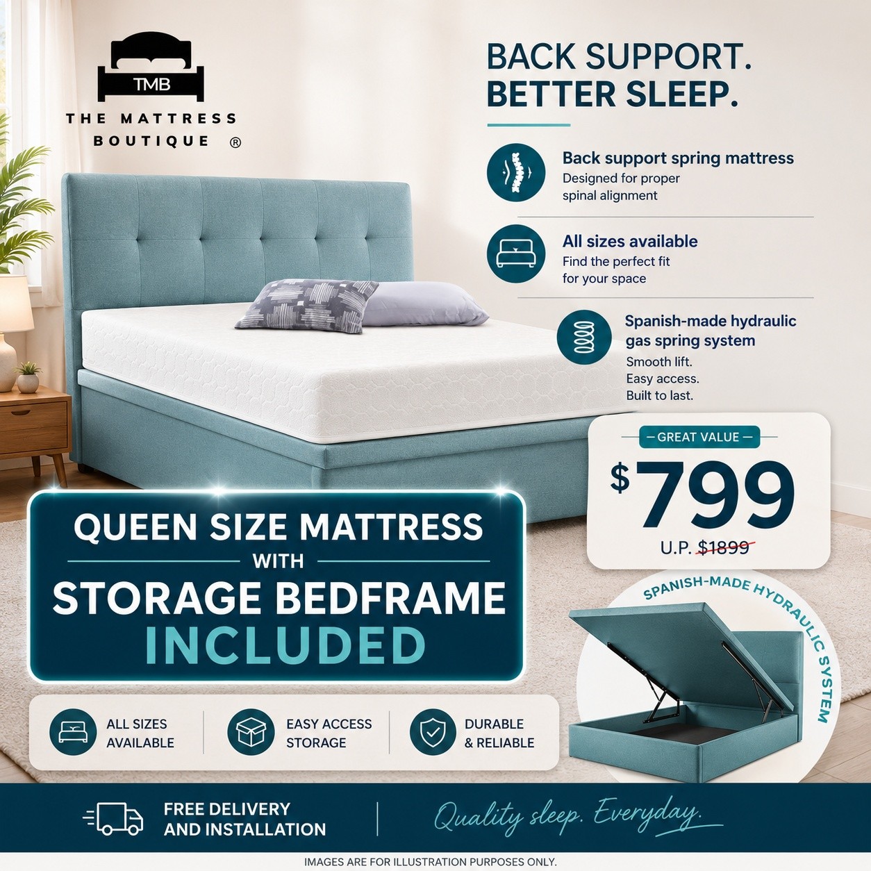 The Mattress Boutique Facebook ad