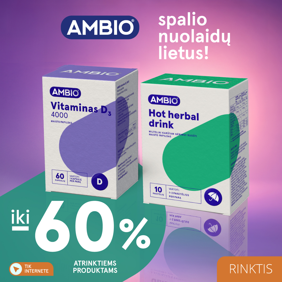 Gintarinė Vaistinė Facebook ad: Atrask AMBIO vaistinėse. Visai šeimai
