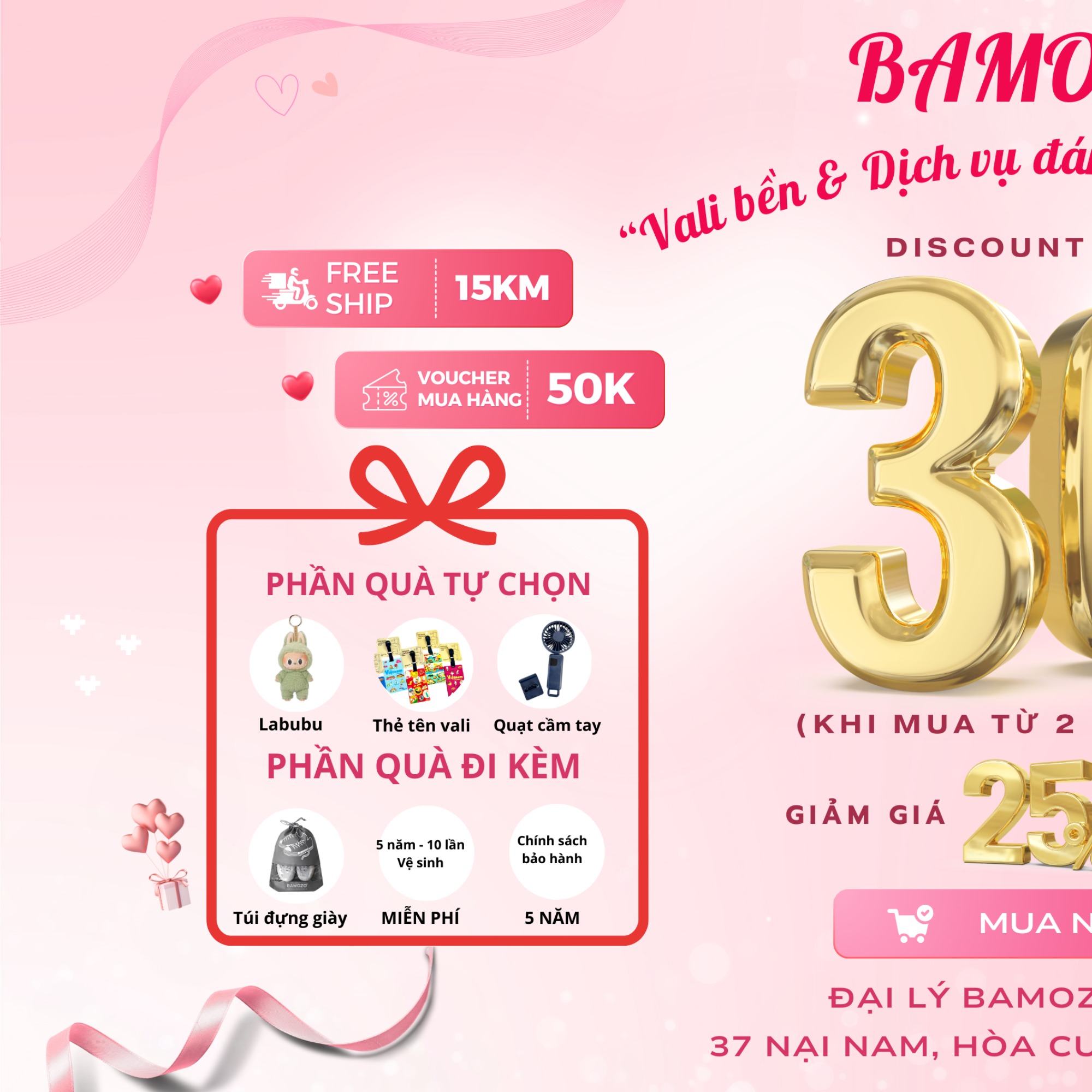 Đại Lý Bamozo - Khu Vực Đà Nẵng, Quảng Nam, Huế Facebook ad: SIÊU SALE 25%, VALI XỊN TRÌNH LÀNG 2026!