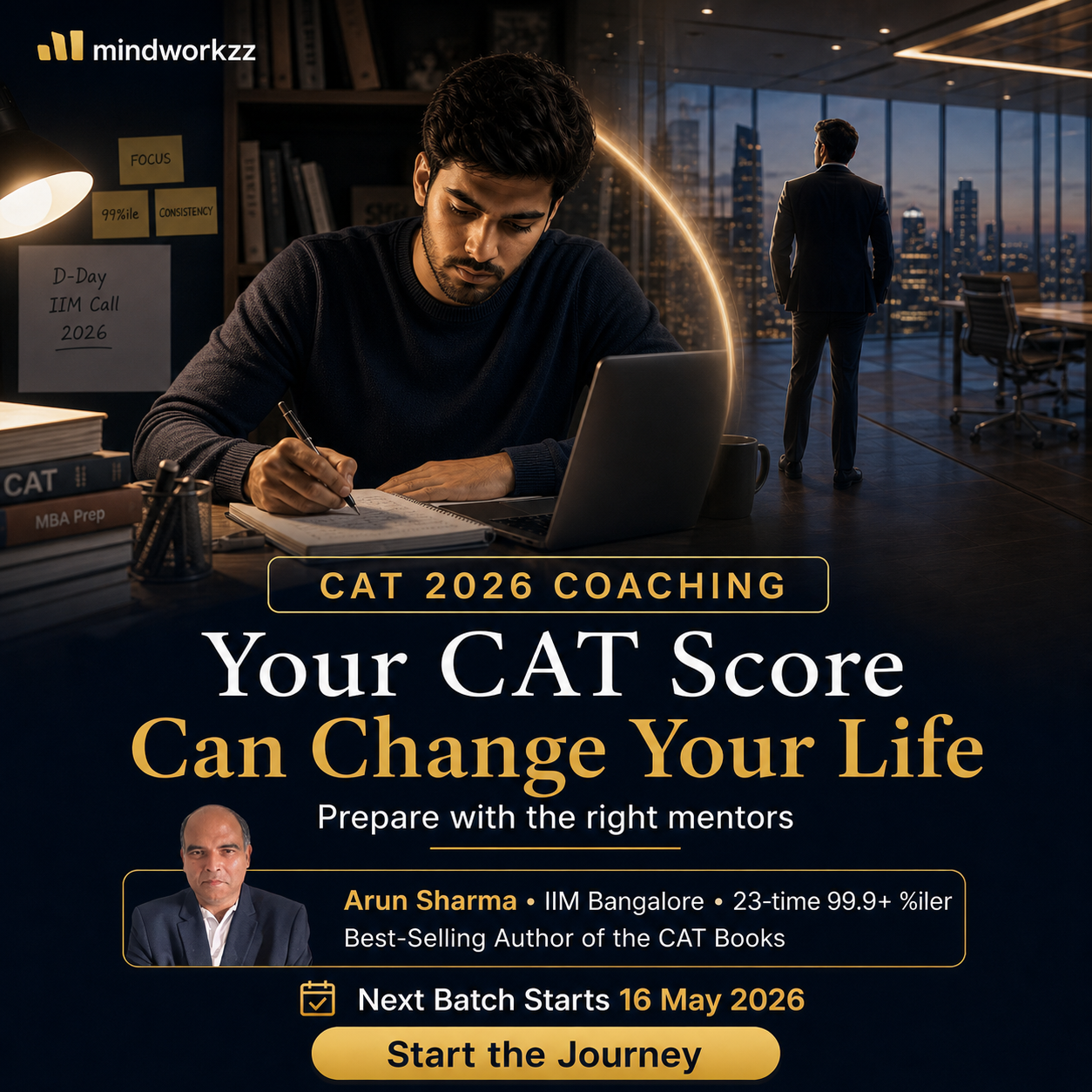 Arun Sharma's Mindworkzz Facebook ad: Ready to lock in a 99%+ percentile for…