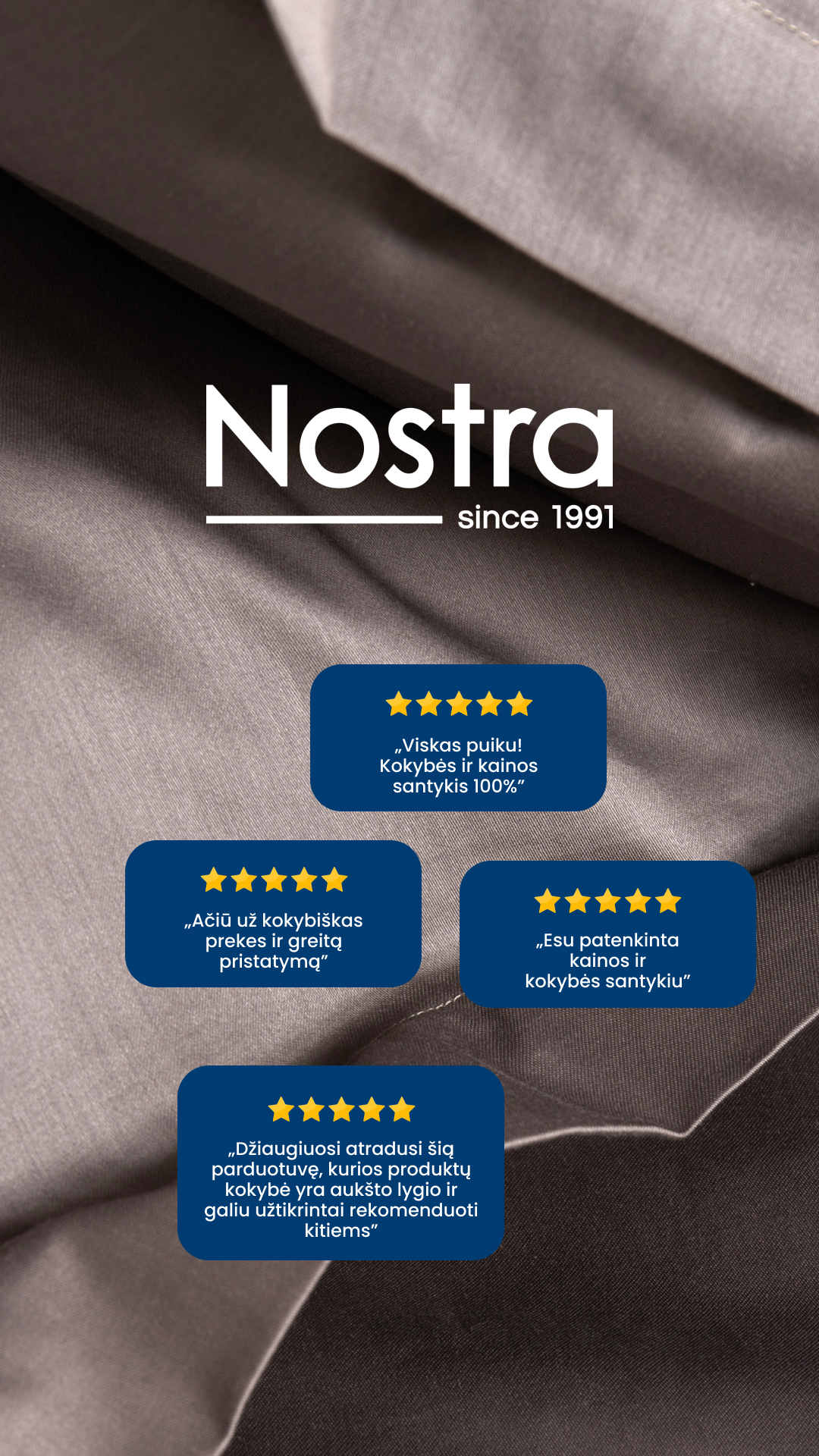 Nostra- Tekstilė Jūsų namams Facebook ad