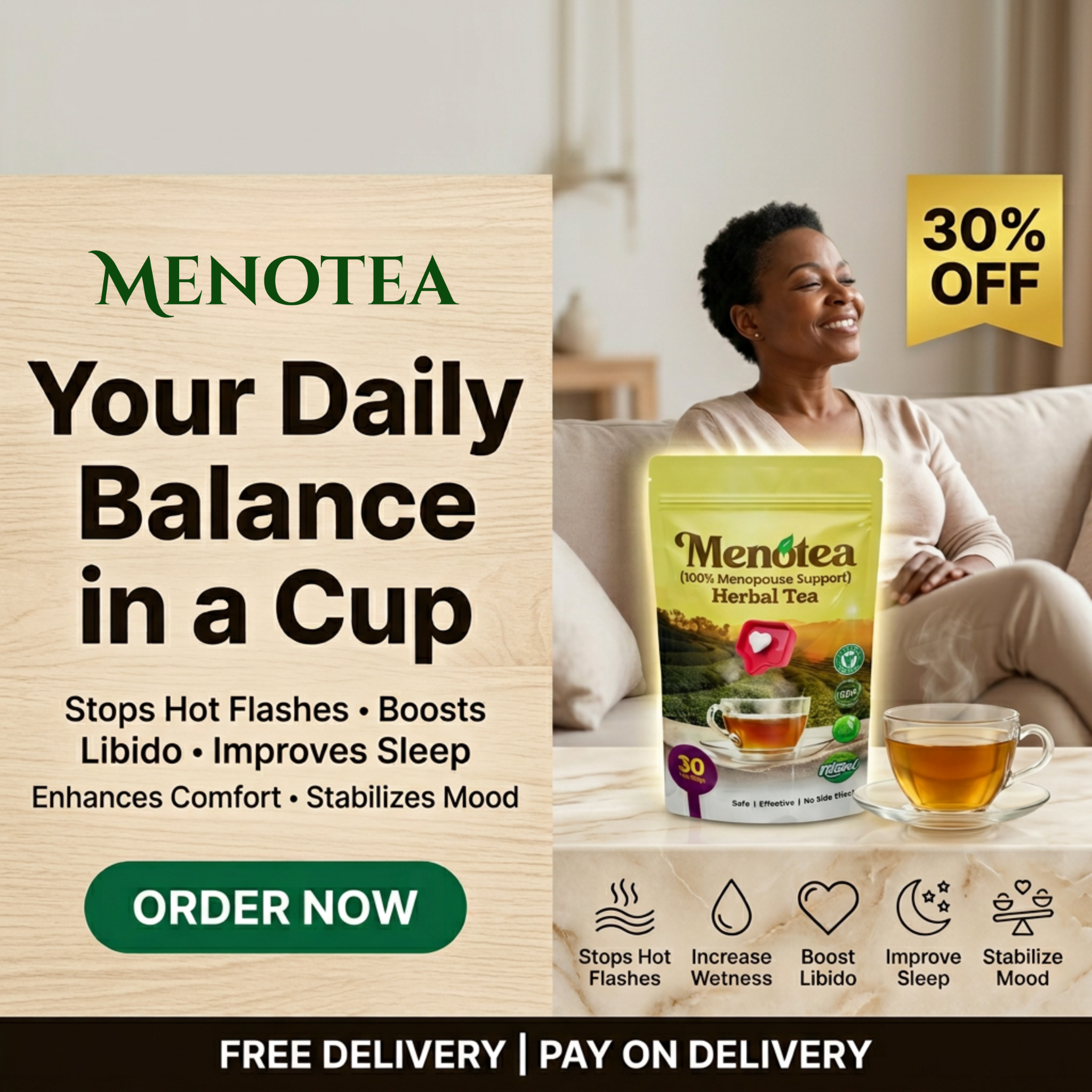 Menotea Hormonal Support Facebook ad
