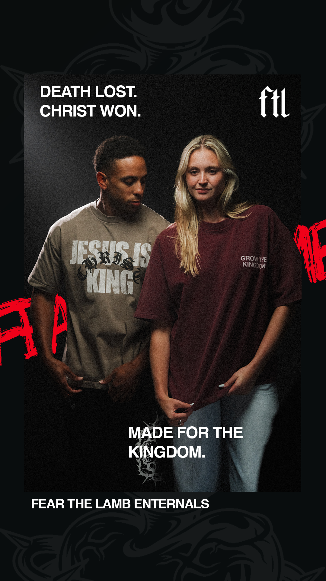 Fear the Lamb Apparel Facebook ad: Built for Eternity.
