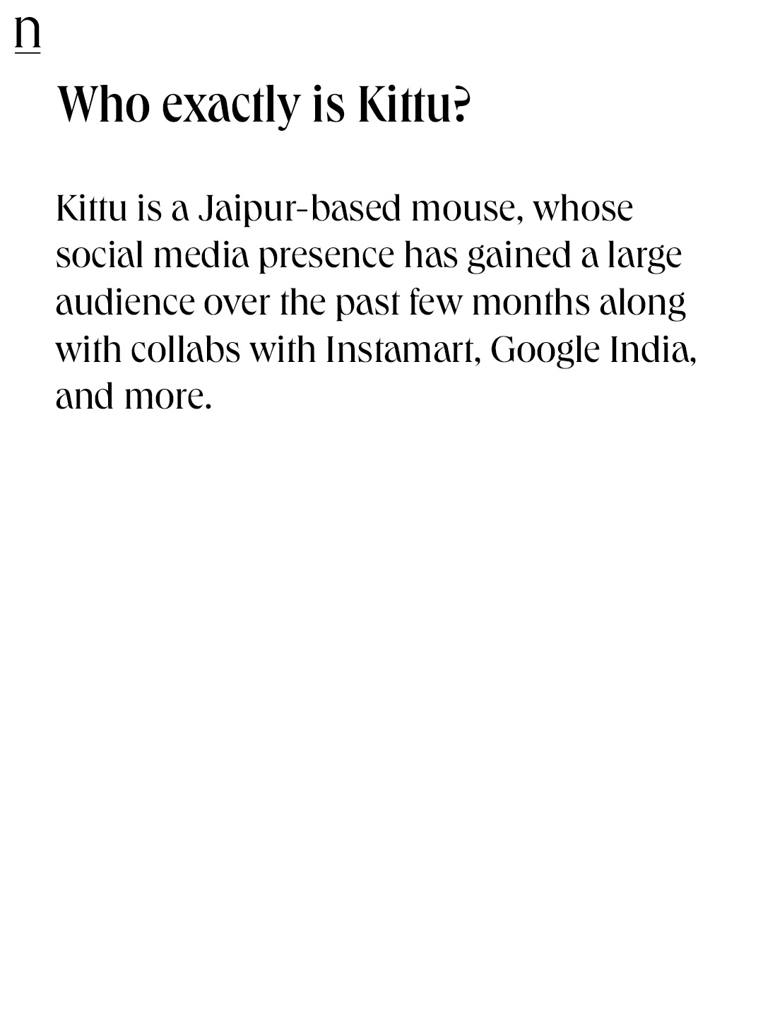 The Nod Mag Facebook ad: It’s Kittu’s world (@kittu_ki_duniya14) we’re just living…