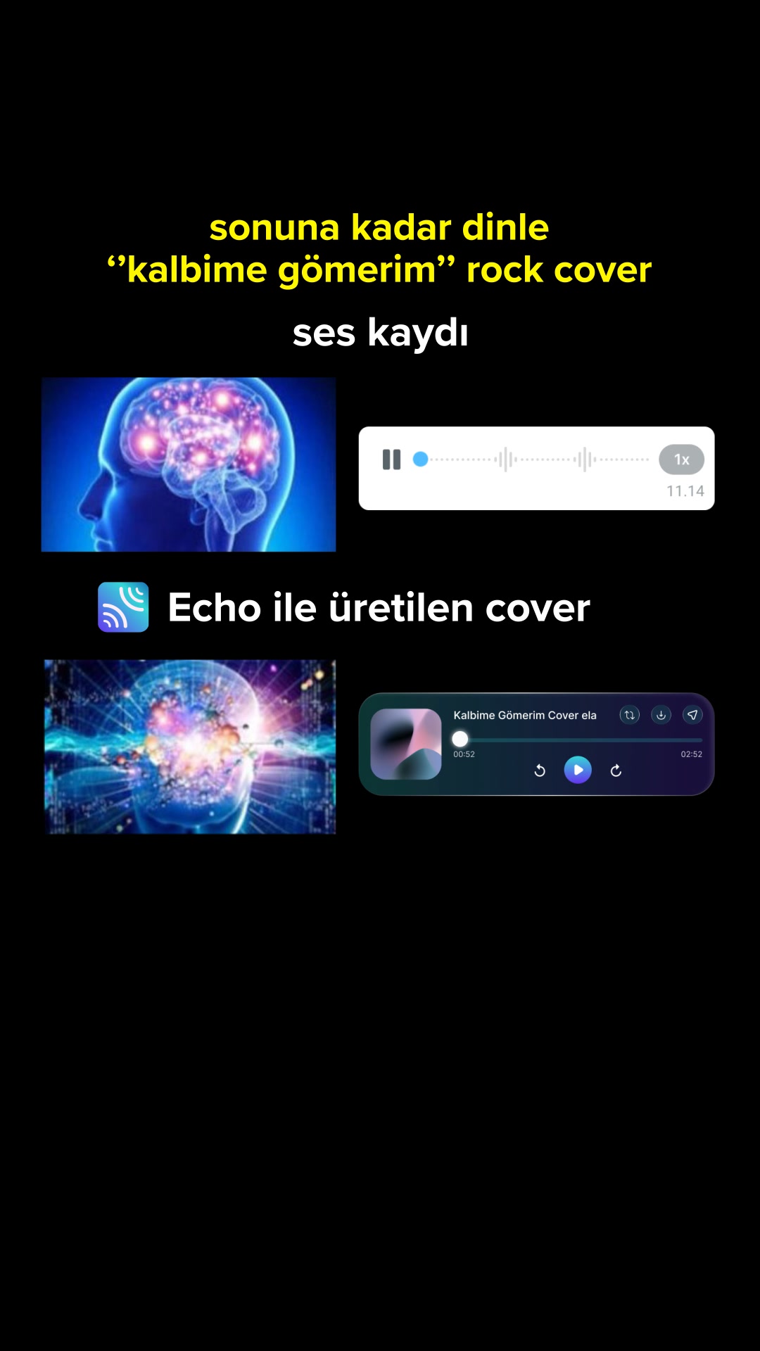 Echo: AI Music & Voice Changer Facebook ad: Aklındaki fikri saniyeler içinde şarkıya dönüştür.