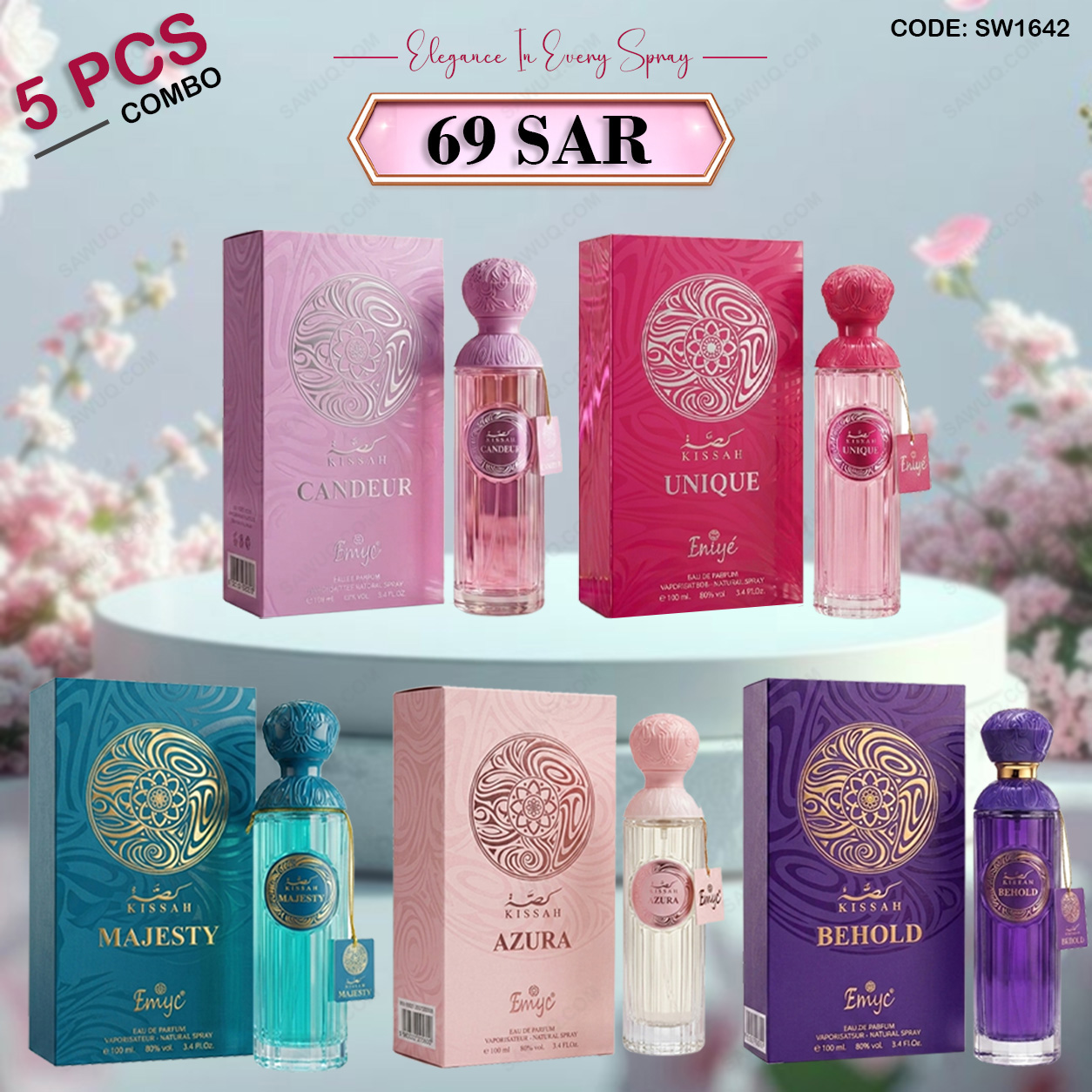 Sawuq Online Shop Facebook ad: 5 Pcs High Class Long Lasting Perfume Combo…