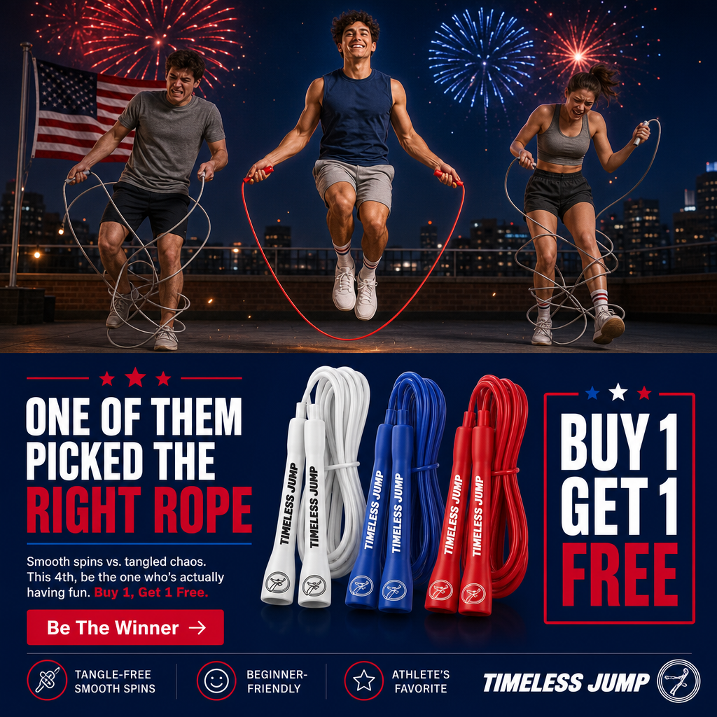 Timeless Jump Facebook ad: 4th of July Sale, Buy 1 Get 1 FREE