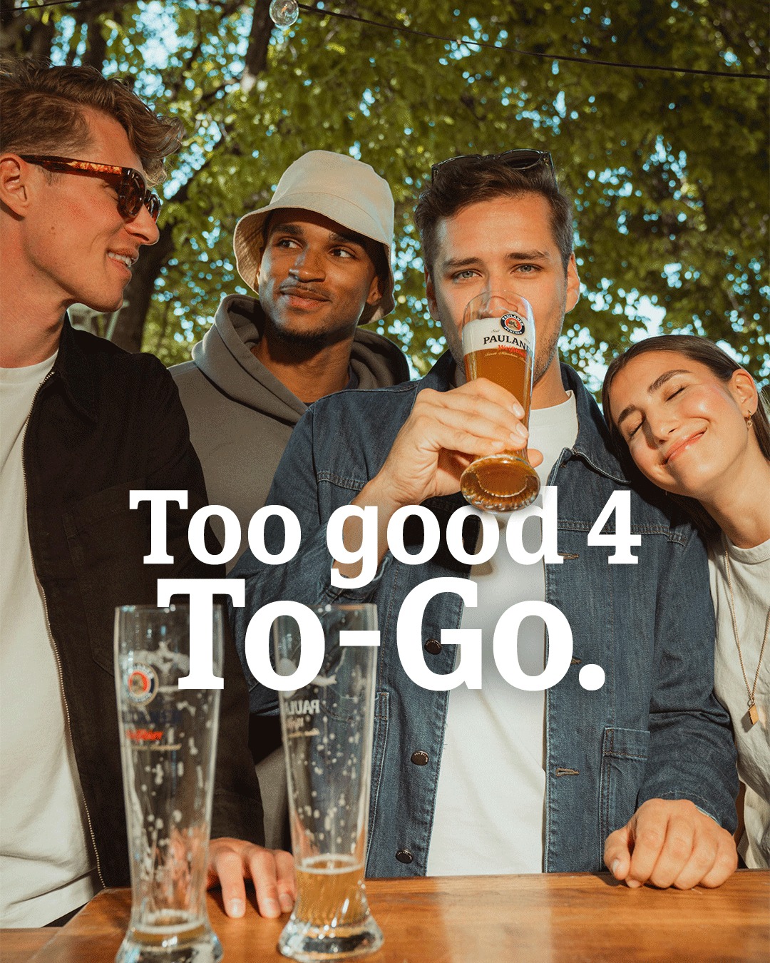Paulaner Deutschland Facebook ad: Einfach mal halblang machen.