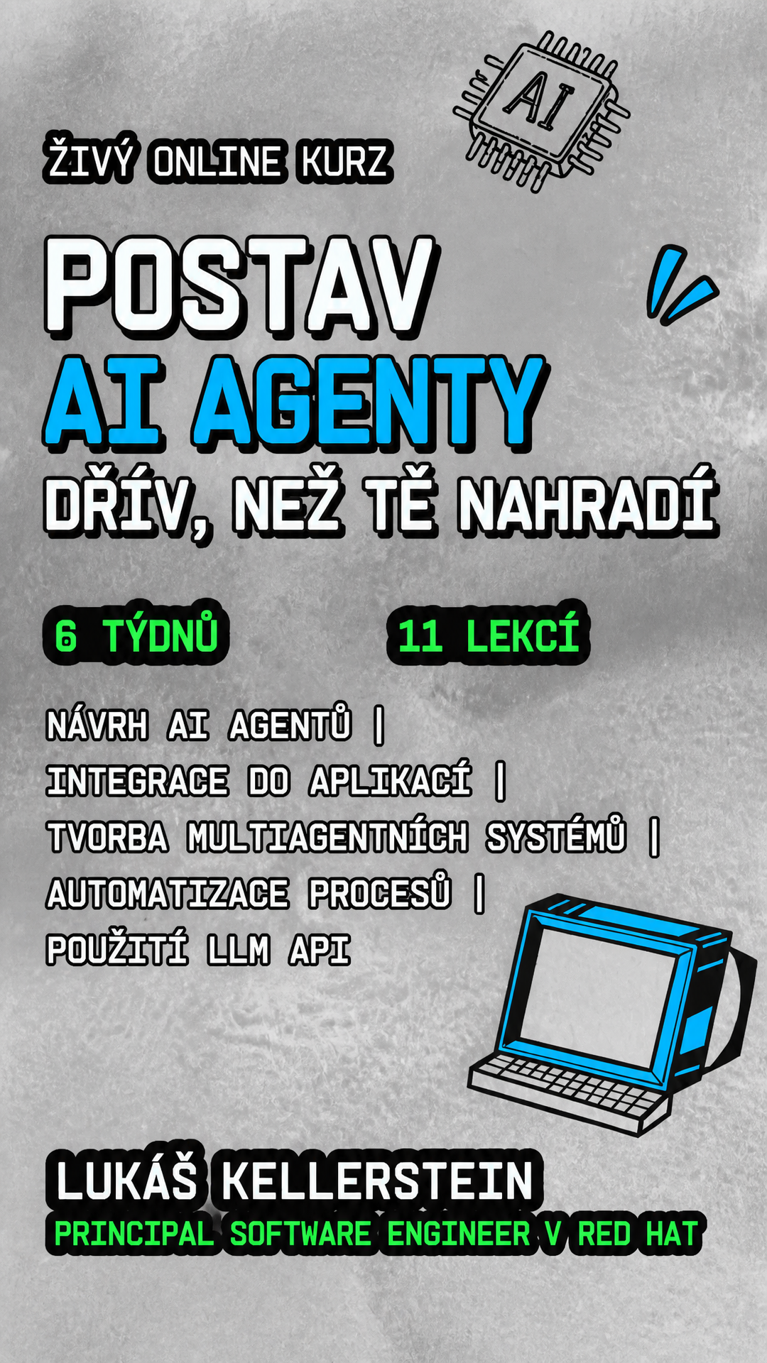 RobotDreams Czech Facebook ad: AI agents: tvůj náskok v technologii