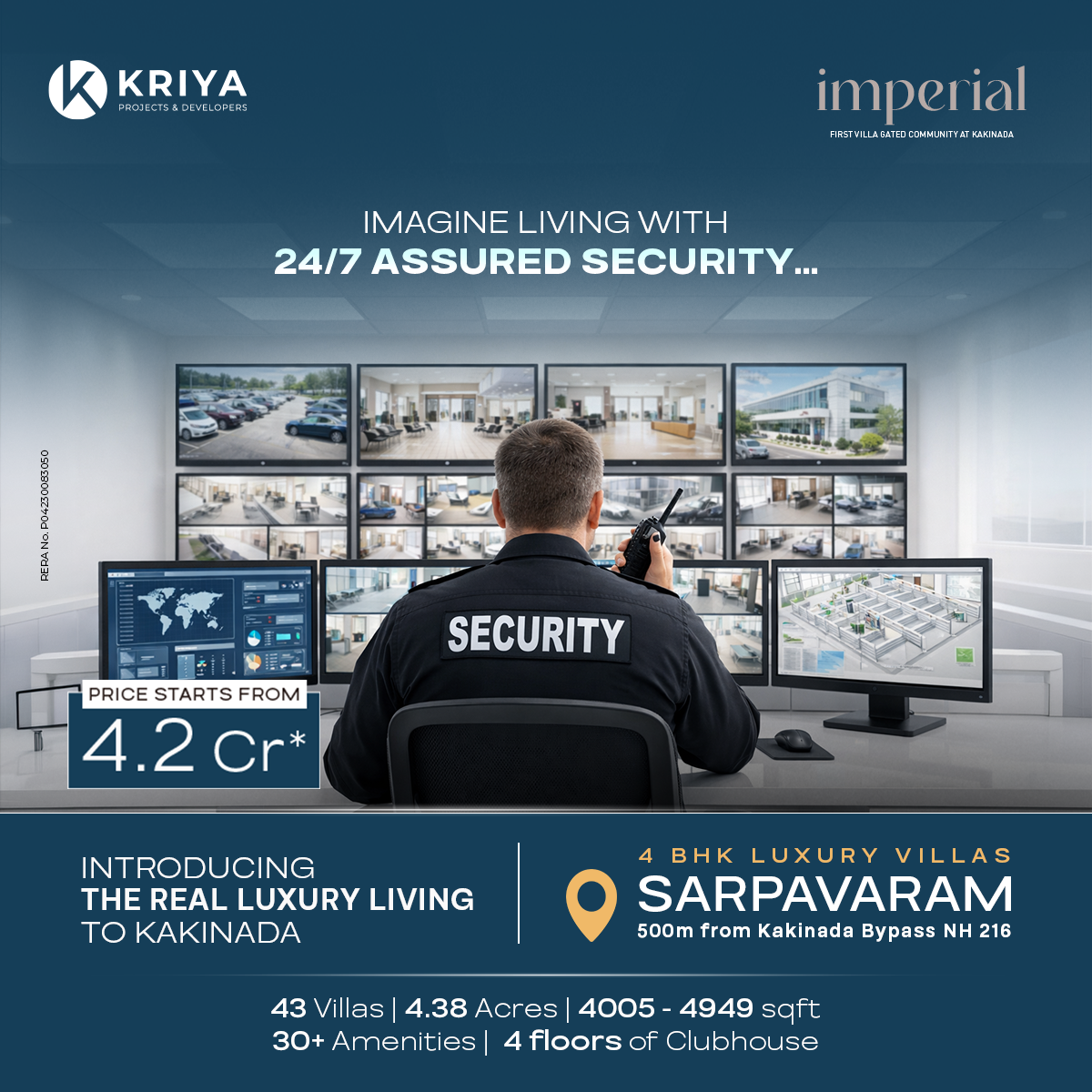 Kriya Projects & Developers Facebook ad: Kakinada’s First Gated Villa Community.