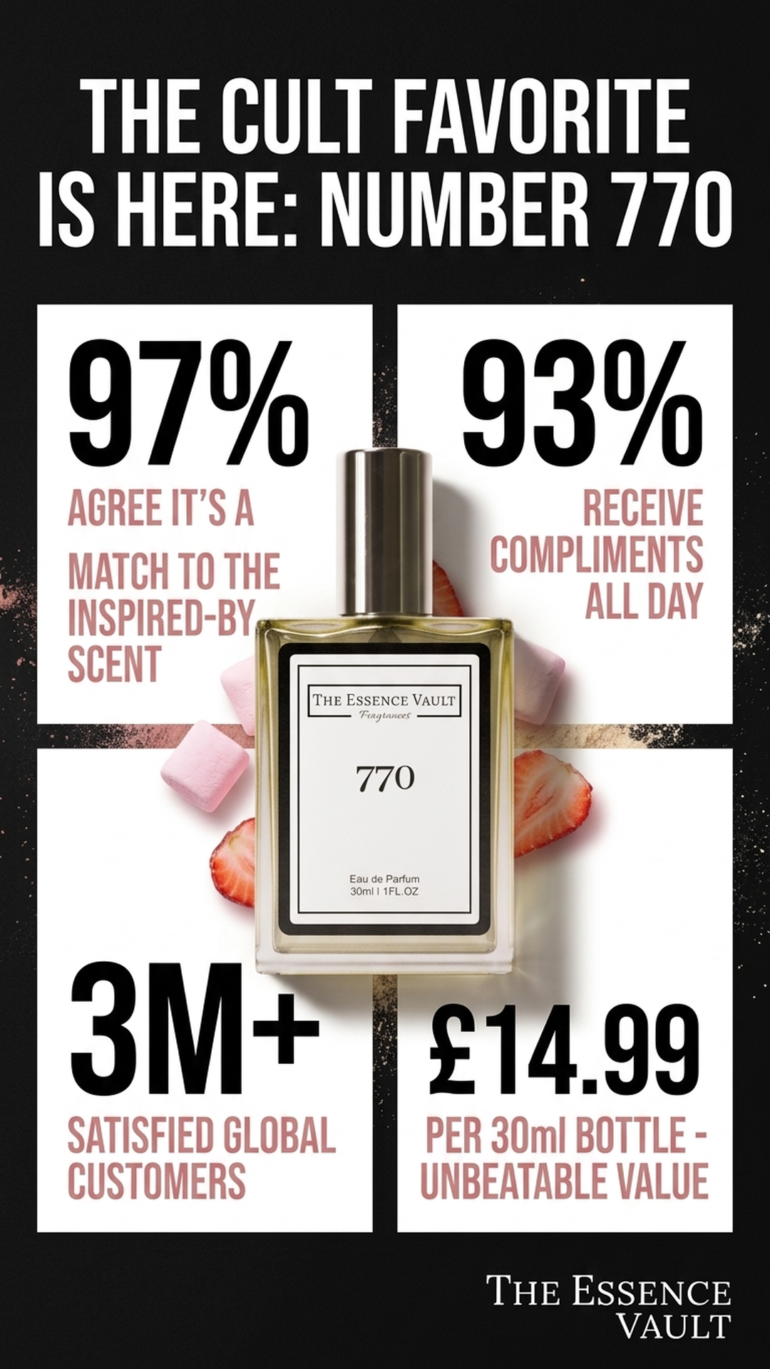 The Essence Vault Facebook ad from Mar 25, 2026