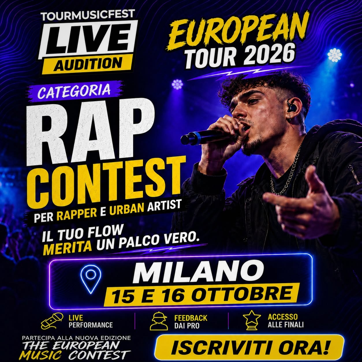 Tour Music Fest Facebook ad: Rap contest a Milano. Partecipa!