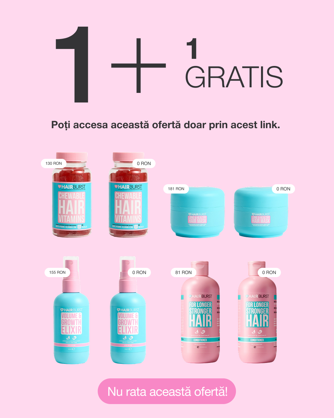 Hairburst Romania Facebook ad