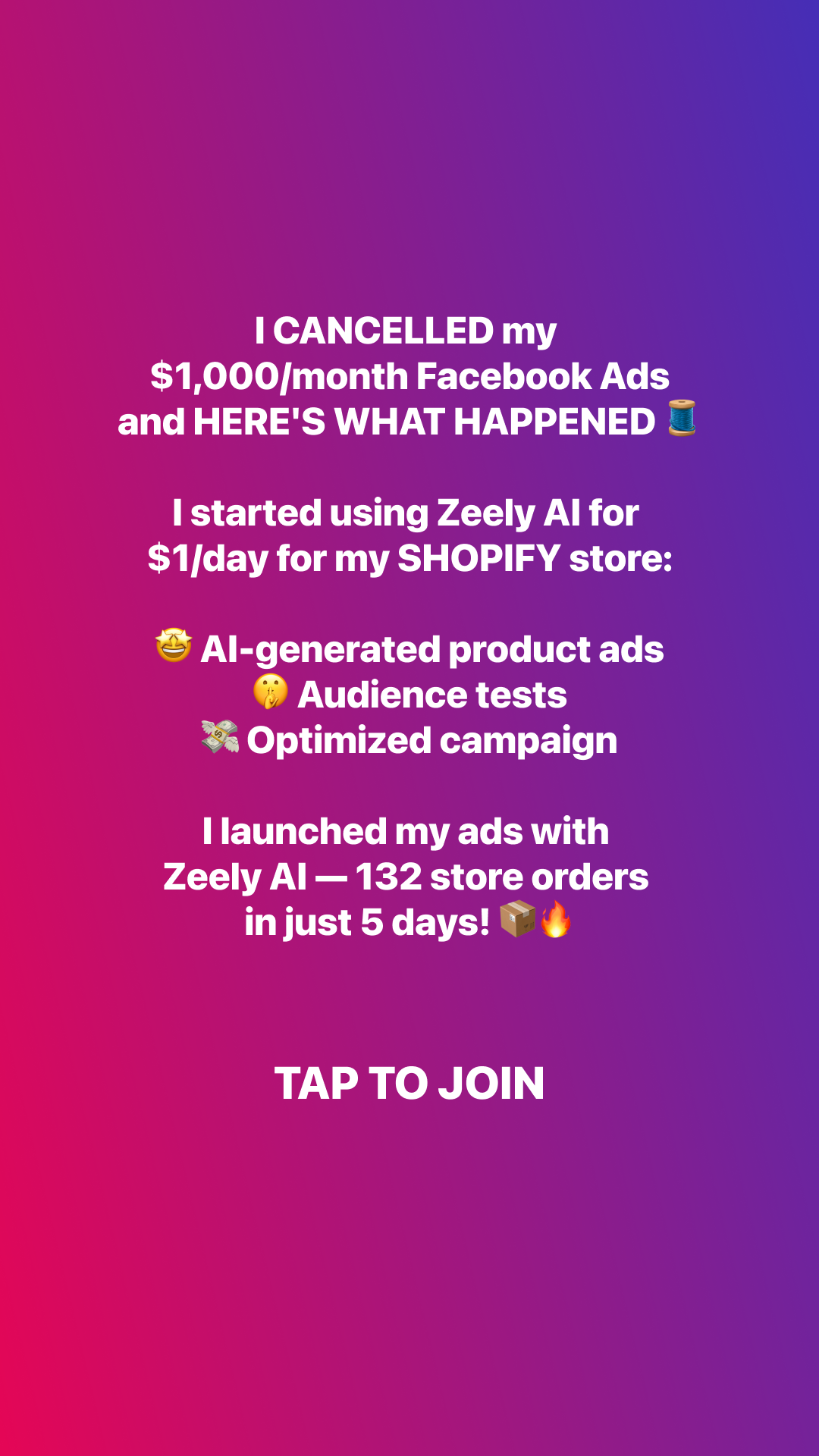 Zeely Facebook ad