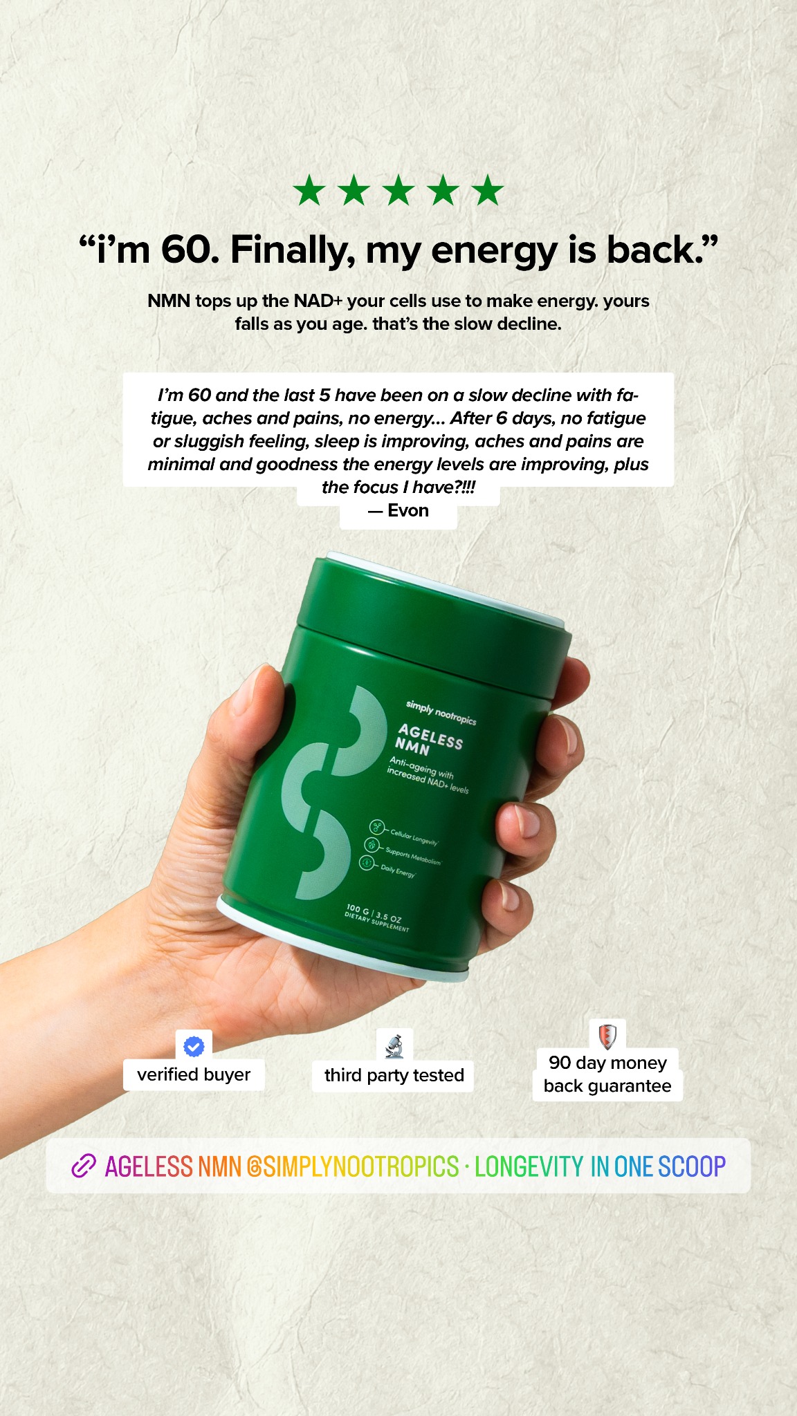 Simply Nootropics Facebook ad