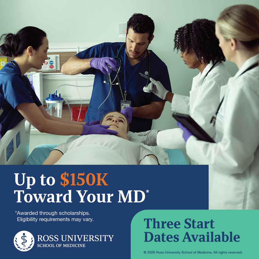 Ross University School of Medicine Facebook ad from Mar 9, 2026