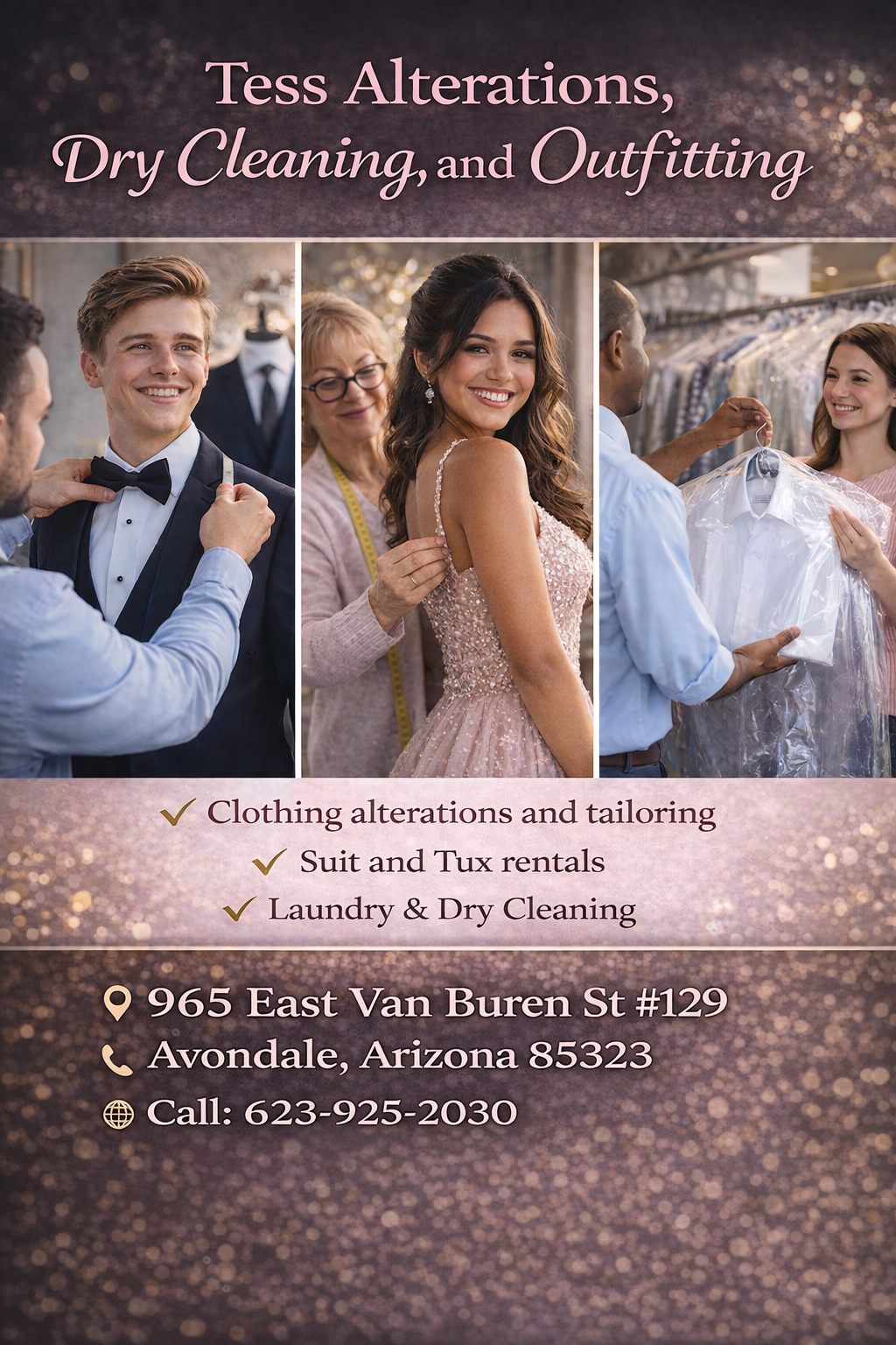 Tess Alterations, Dry Cleaning, and Clothing Facebook ad: Clothing alterations, dry cleaning, and suit or tux…