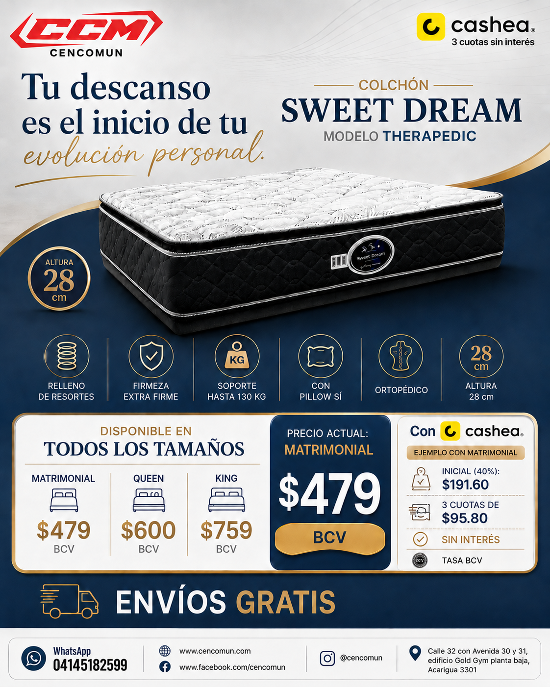 Cencomun Facebook ad: Colchón desde $479