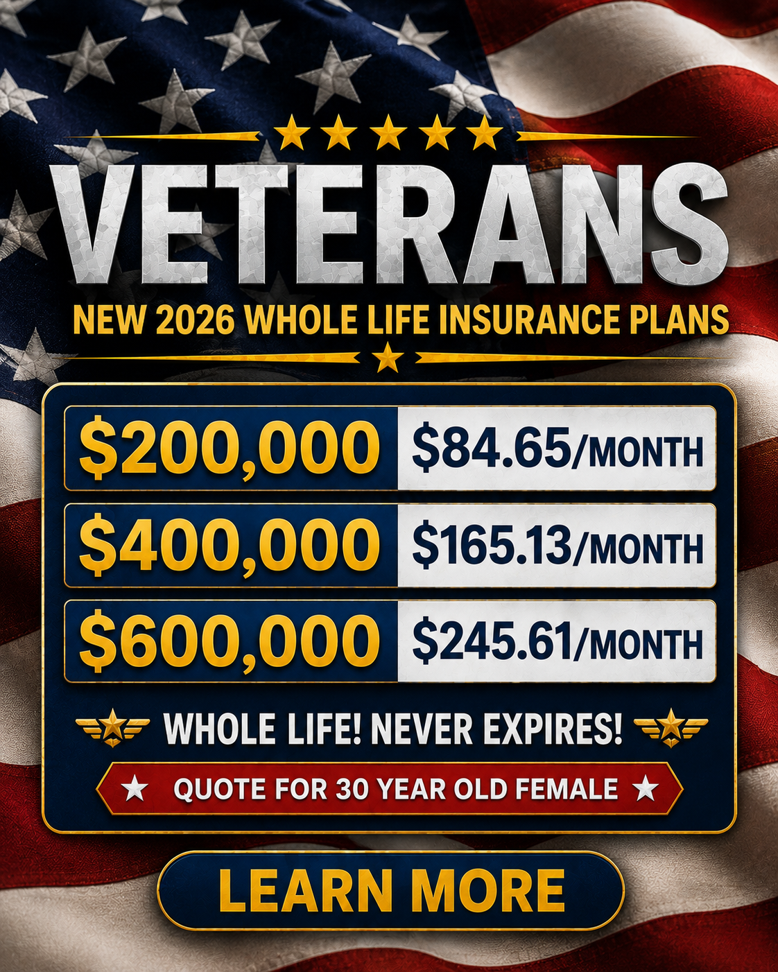 VA Life Benefits Facebook ad