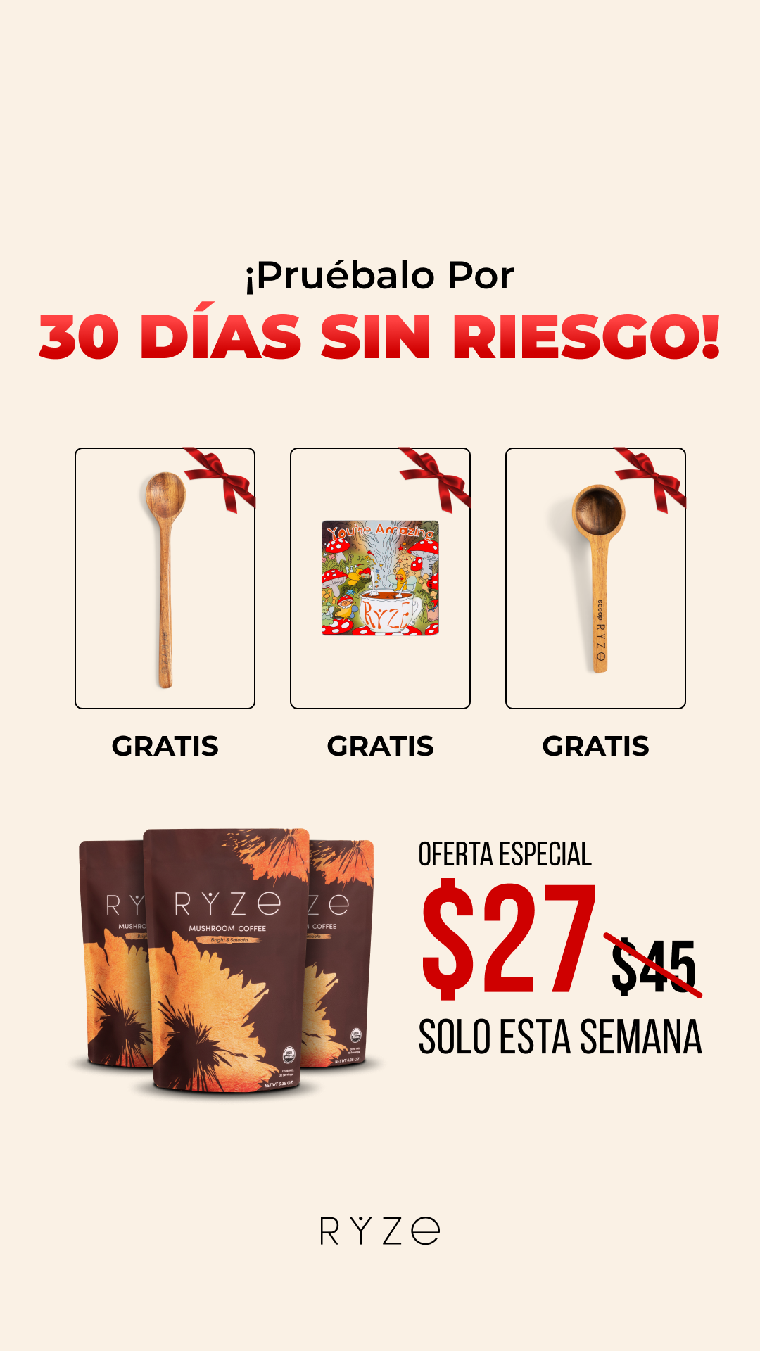 RYZE Superfoods Facebook ad