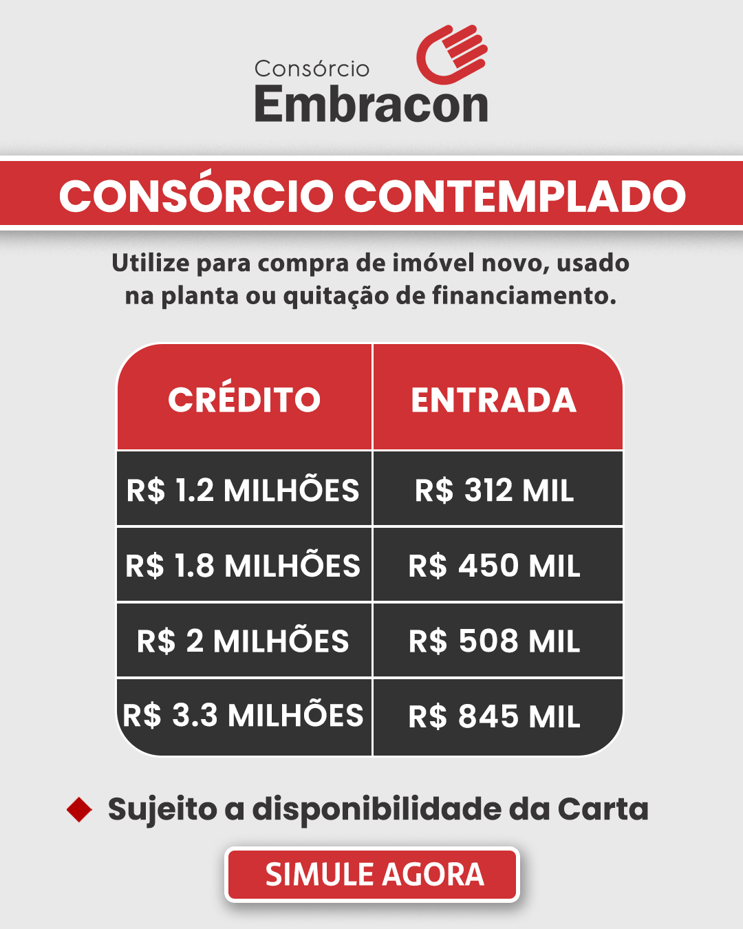 D&R Consórcios Facebook ad: Simule sem compromisso