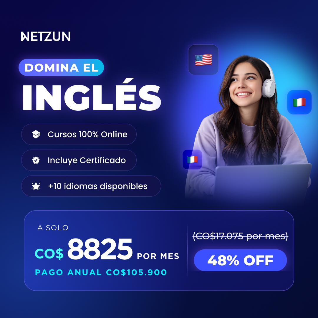 Netzun Facebook ad: ¡Domina el inglés HOY!