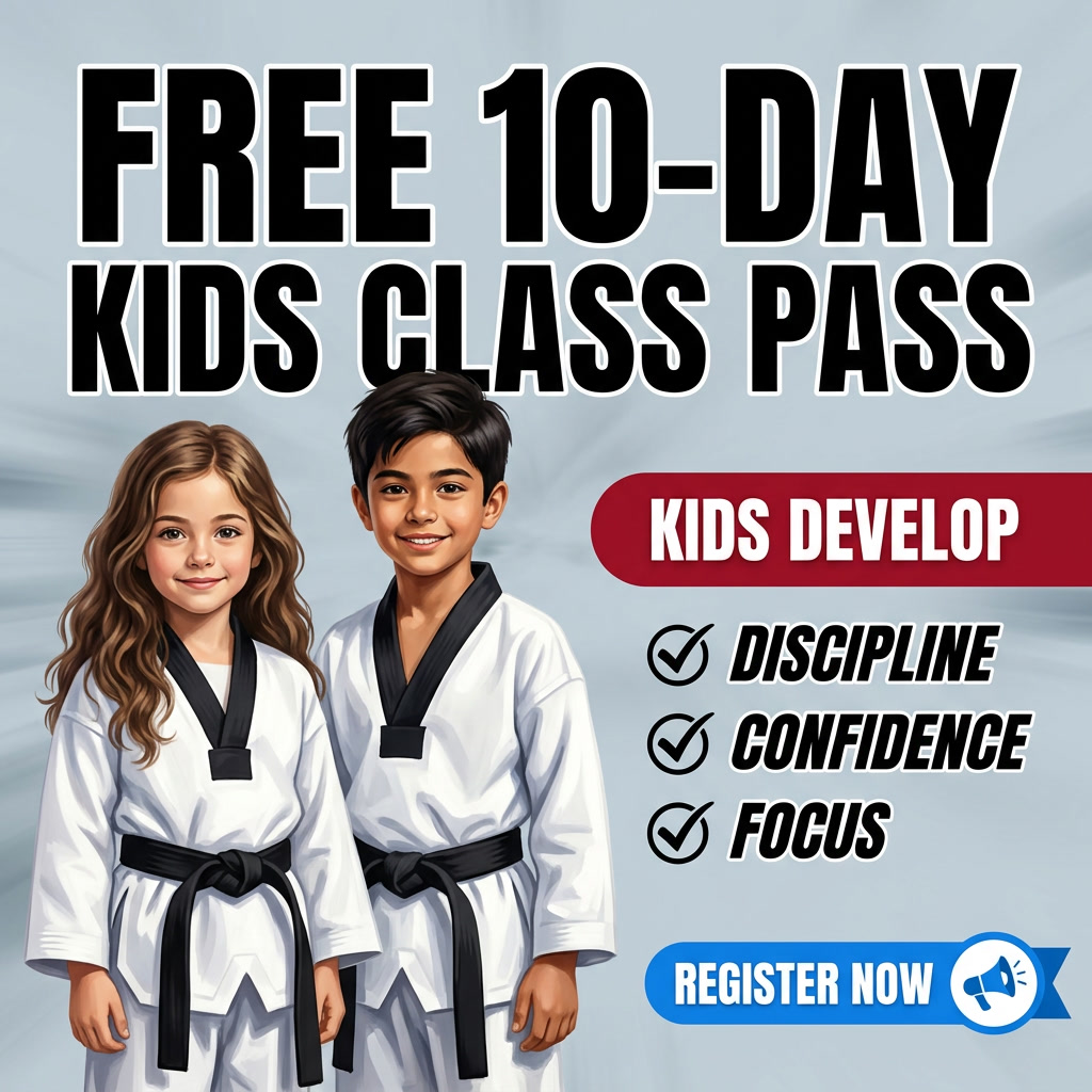 American Blackbelt Martial Arts Facebook ad: Want a FREE 10-Day, Kids Martial Arts Class Pass?