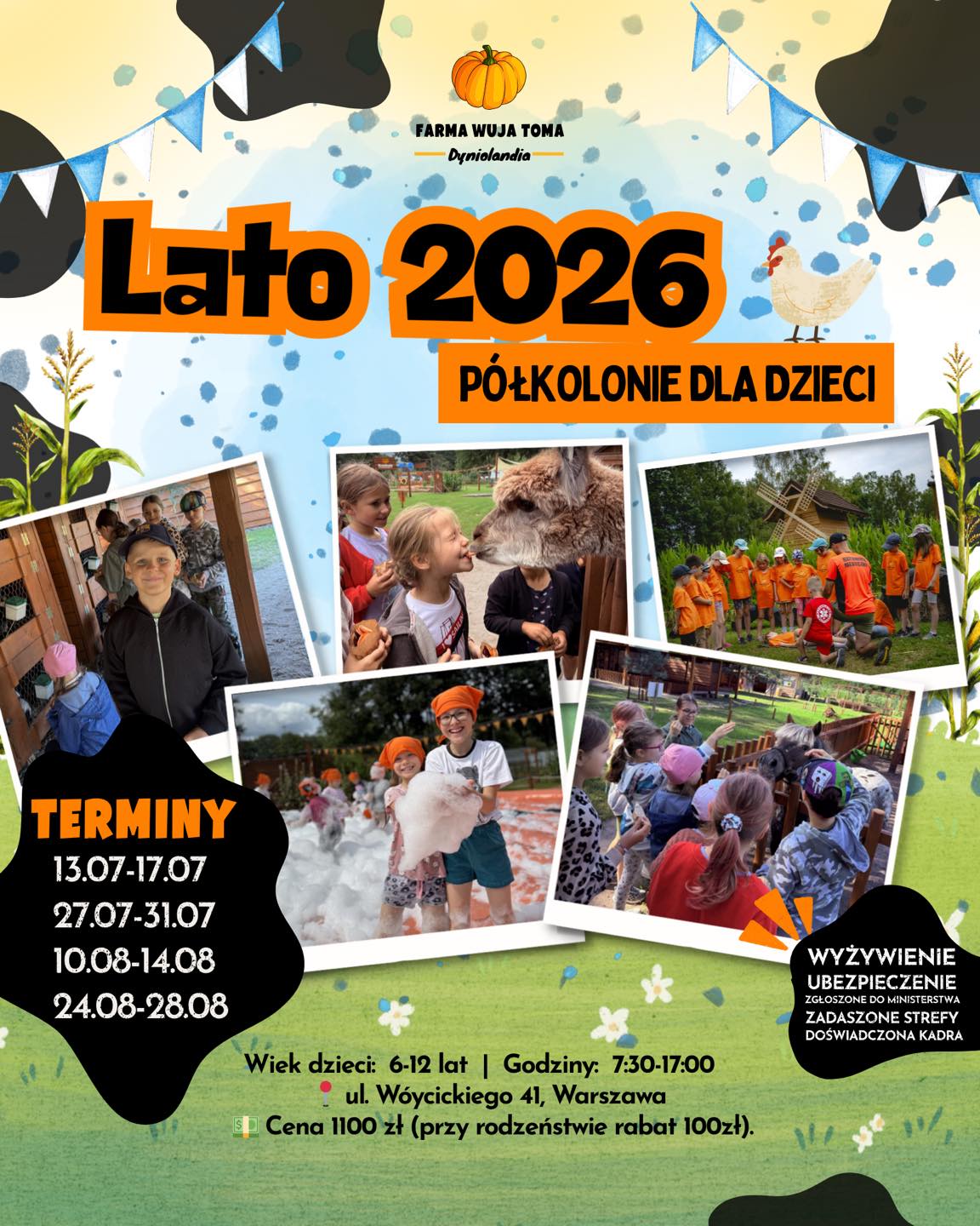 Farma Wuja Toma - Dyniolandia Facebook ad: LATO 2026, PÓŁKOLONIE DLA DZIECI NA FARMIE WUJA…