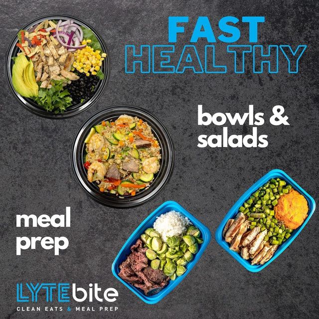 Lytebite Facebook ad: SALADS! BOWLS! MEAL PREP!