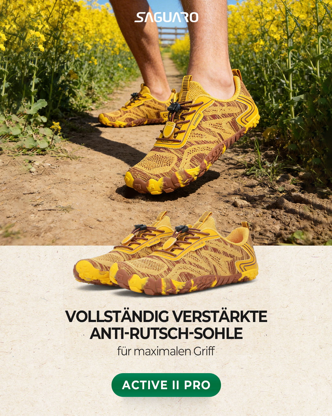 Saguaro De Facebook ad: Anti-Rutsch-Sohle für maximalen Griff