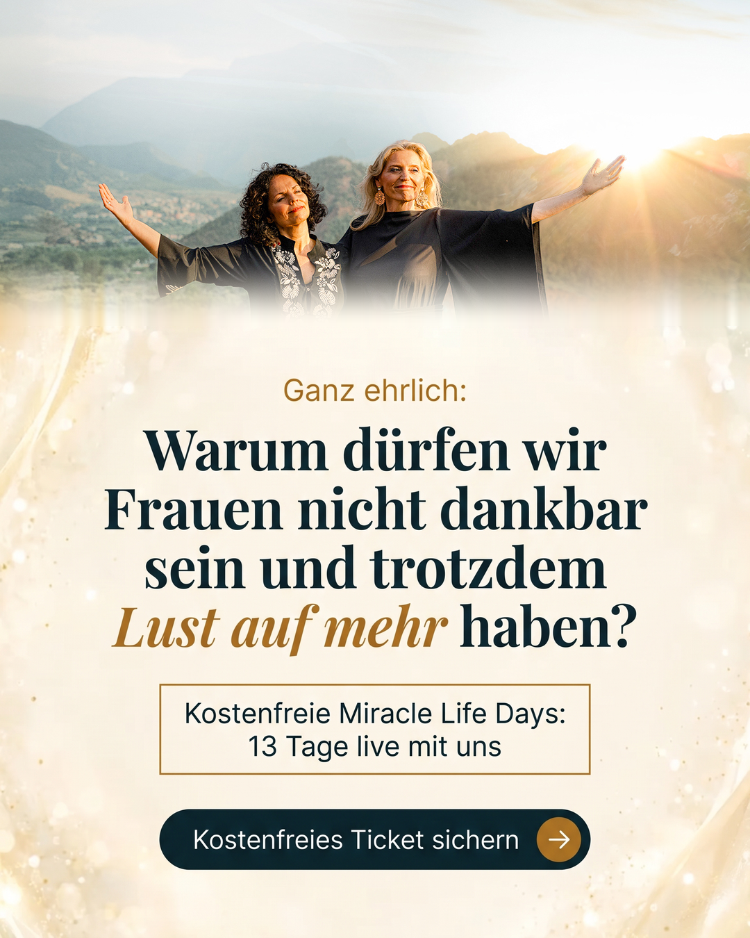 Susanne & Nicole Facebook ad: Online: Miracle Life Days