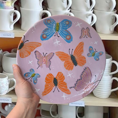 Crock A Doodle Facebook ad: Transform ready-to-paint pottery pieces into amazing…