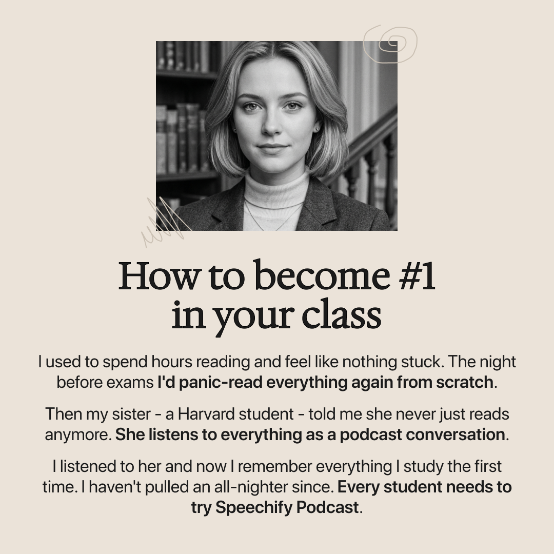 Speechify Facebook ad