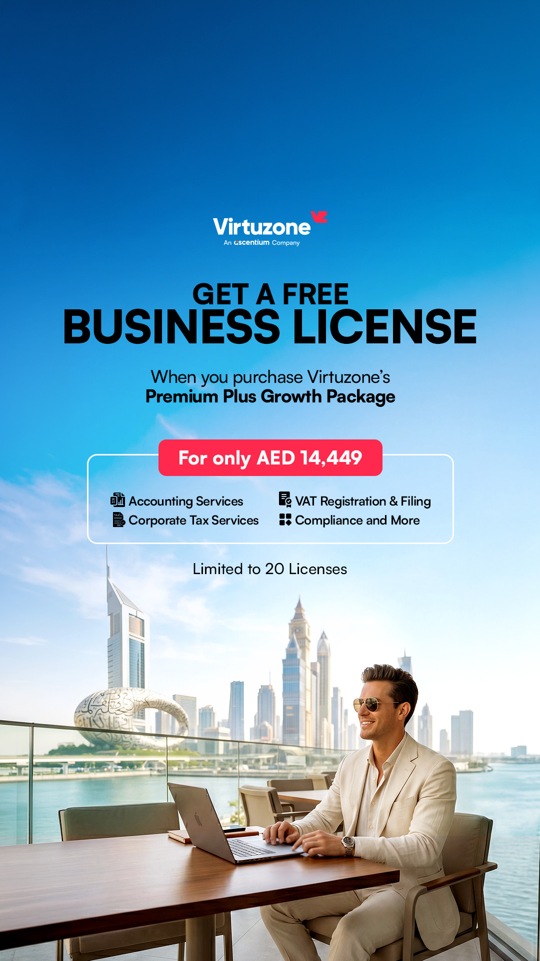 Virtuzone Facebook ad: Get A Free UAE Business License