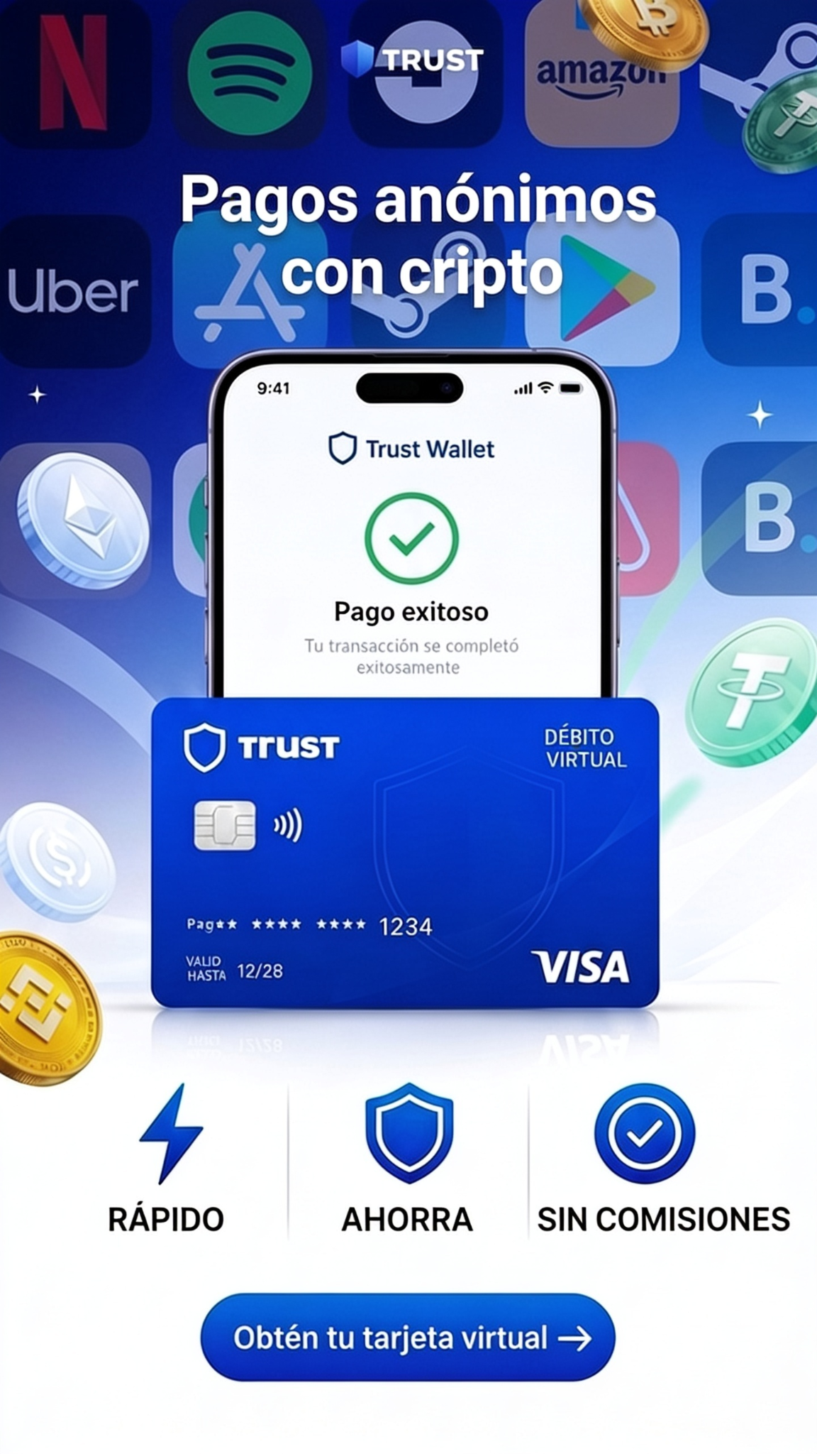 Cellular Ledger Facebook ad: Pagos anónimos, tarjetas virtuales y físicas para pagos…