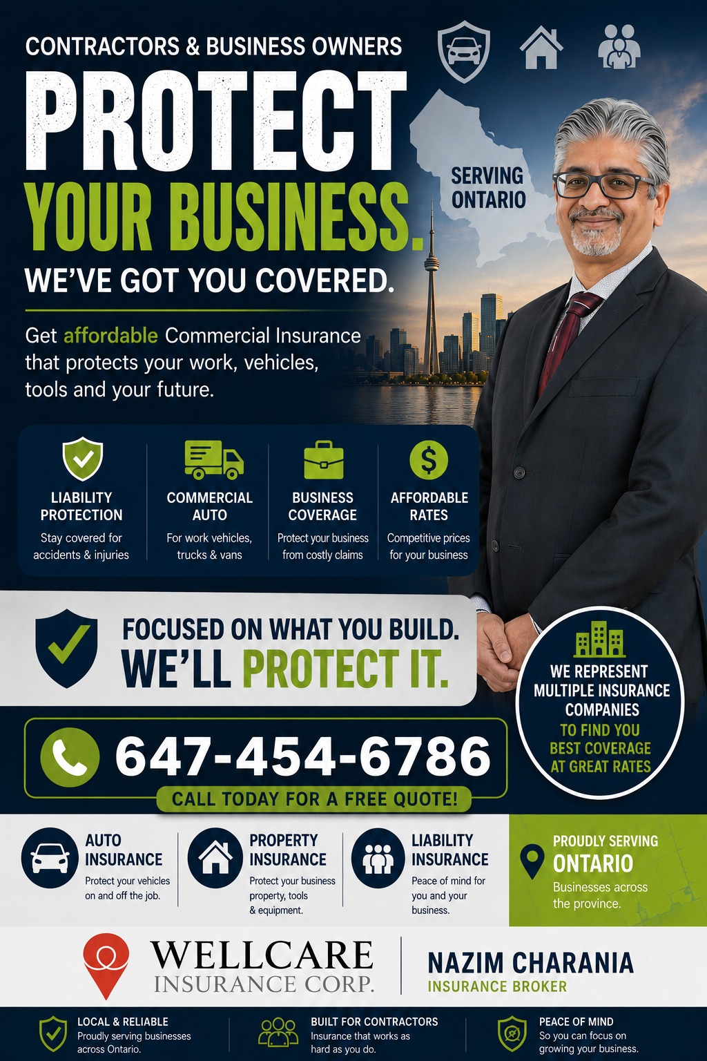 Wellcare Insurance Courtice Facebook ad: Insurance for commercial auto, commercial general…