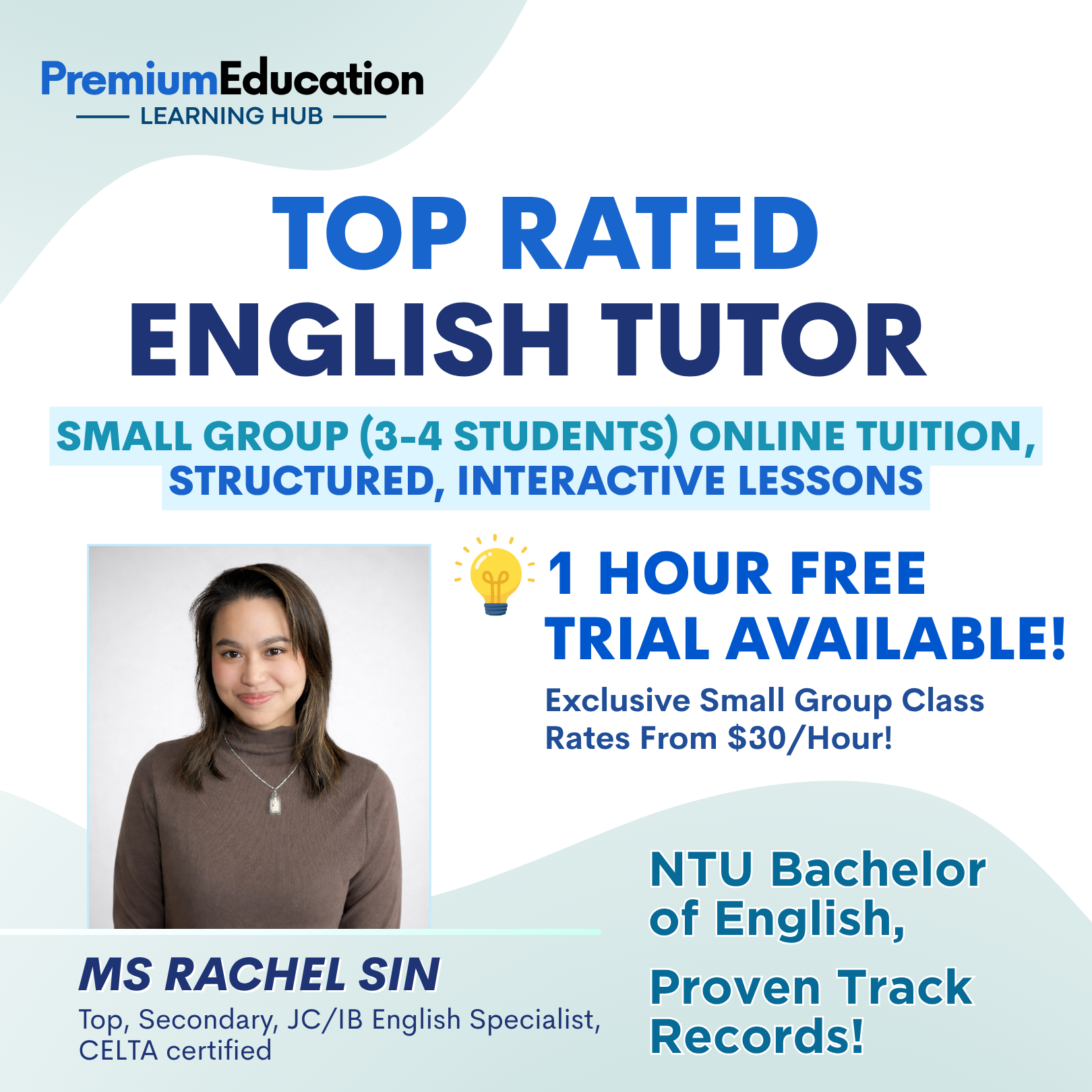 Premium Education Facebook ad: Learn from a Certified English Specialist