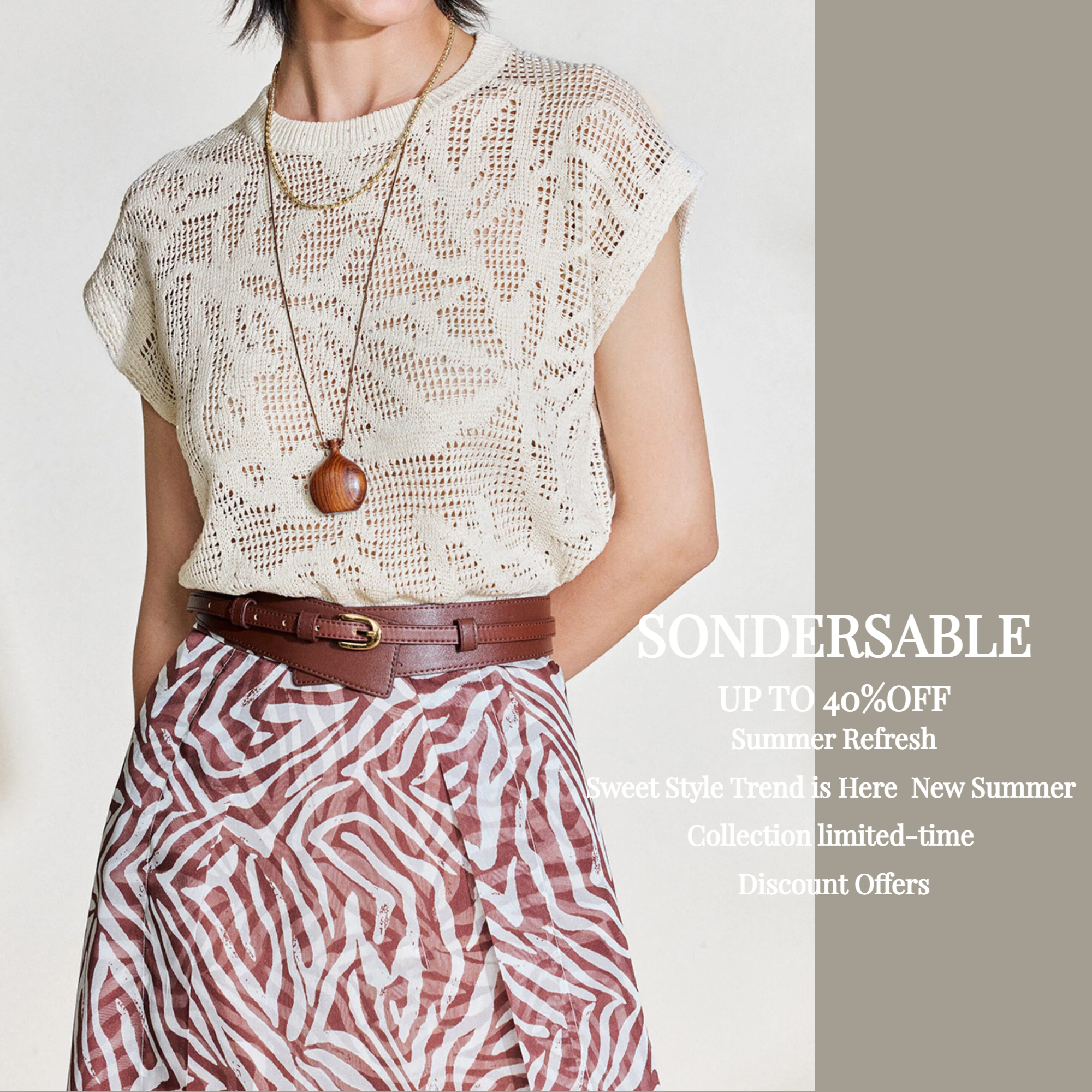 SonderSable Facebook ad: UP TO 40%OFF